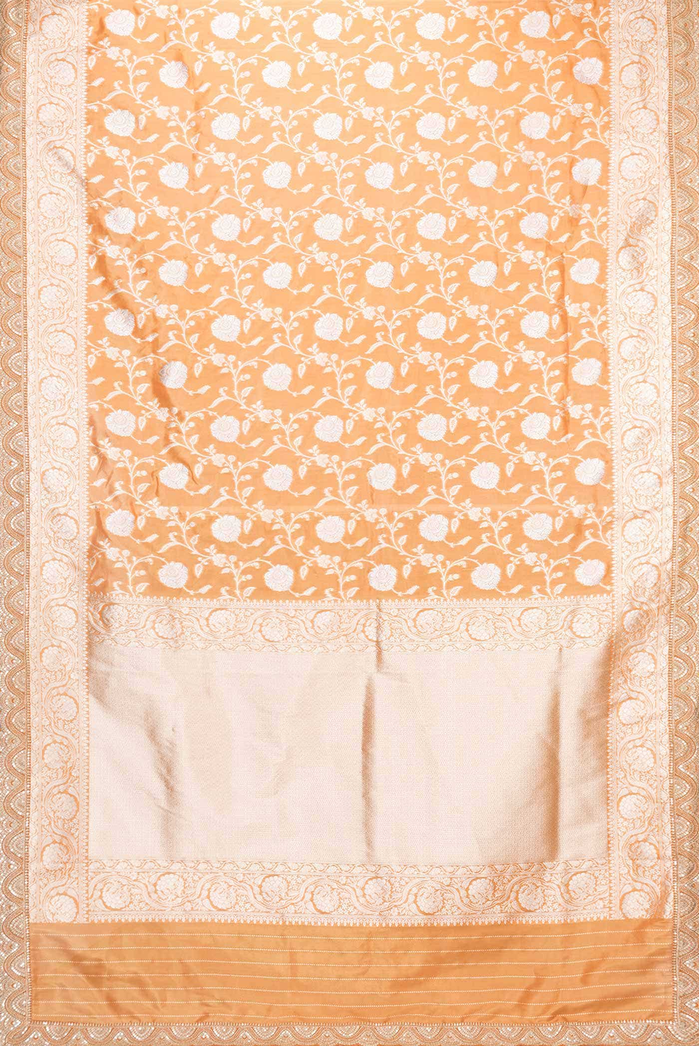 Brick Orange Dual Tone Banarasi Silk Saree