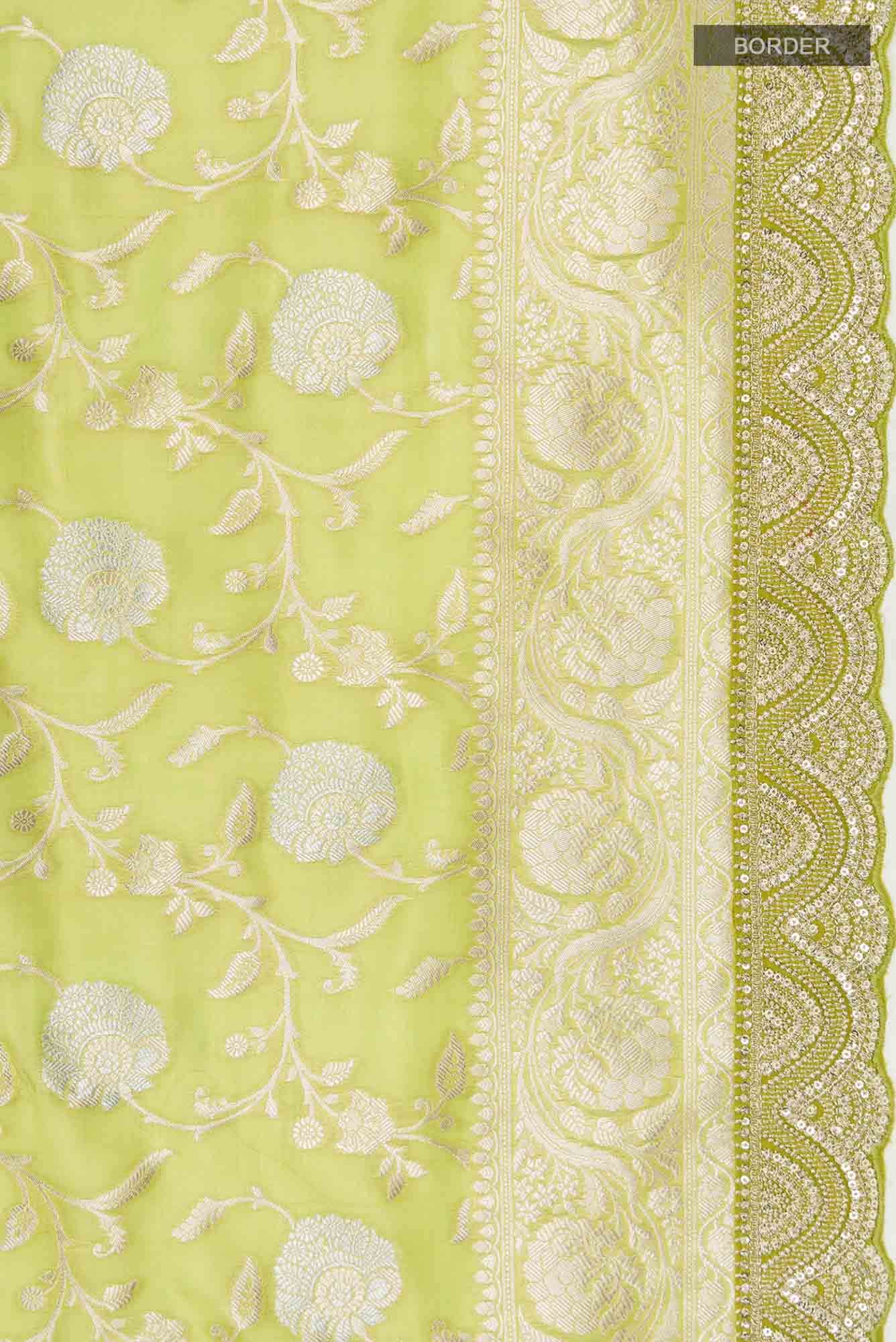 Green Banarasi Silk Saree