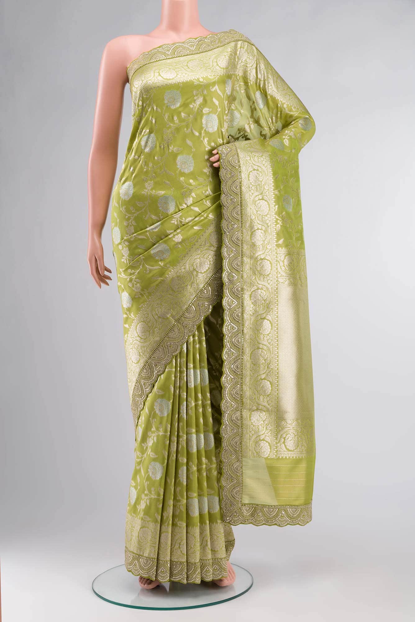 Green Banarasi Silk Saree