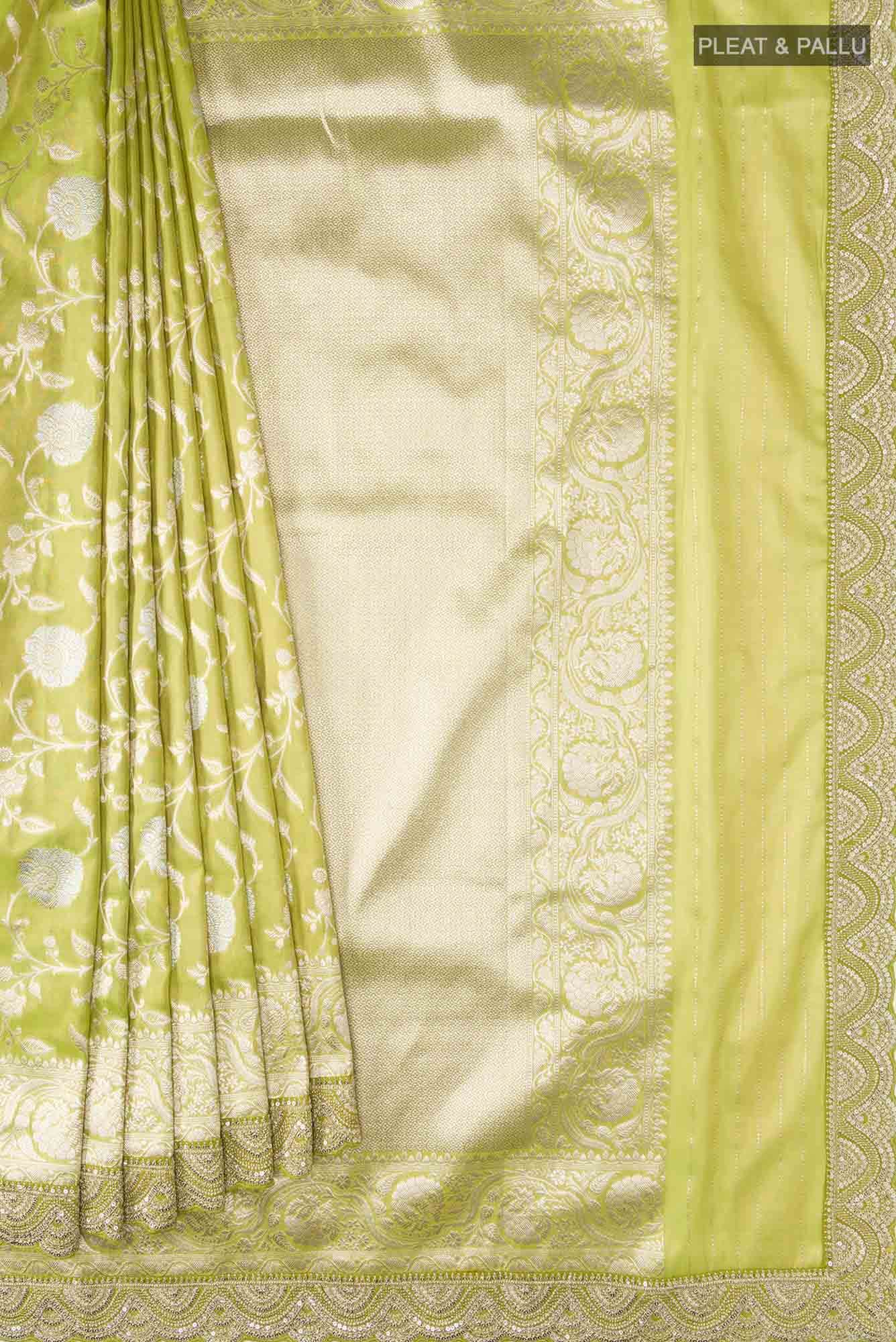 Green Banarasi Silk Saree