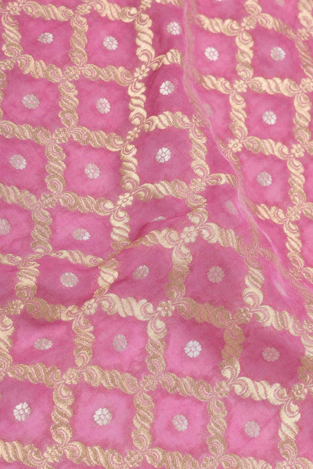 Pink Dual Tone Mysore Georgette Saree