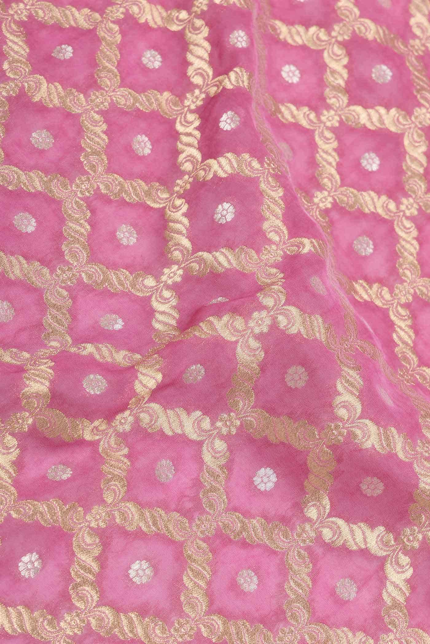 Pink Dual Tone Mysore Georgette Saree