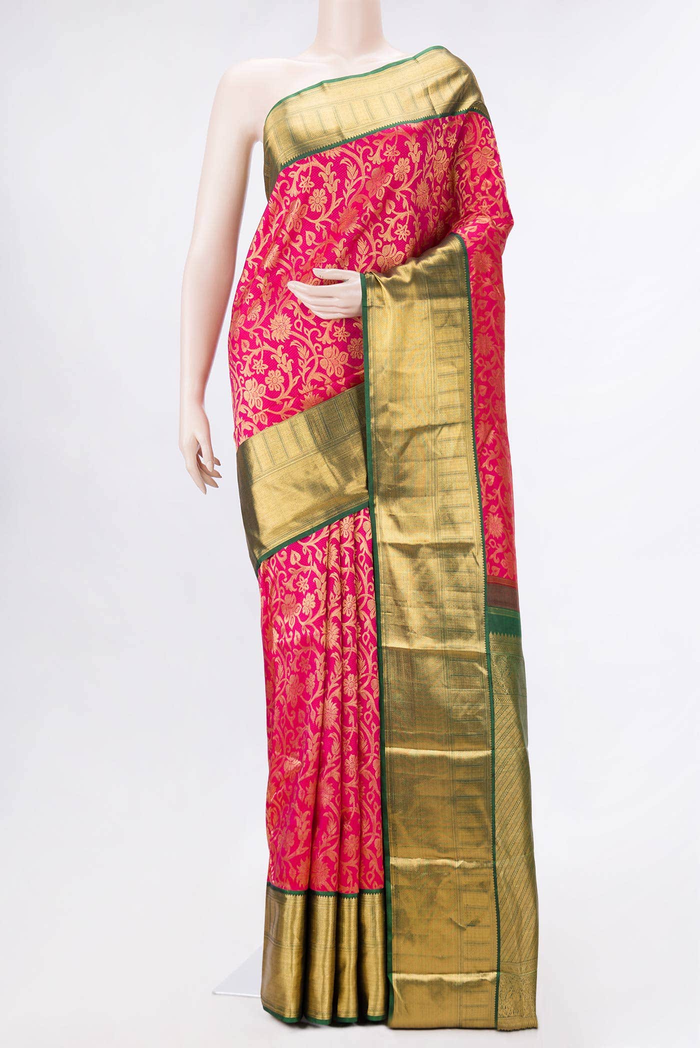 Pink Dual Tone Kanchipuram Silk Saree
