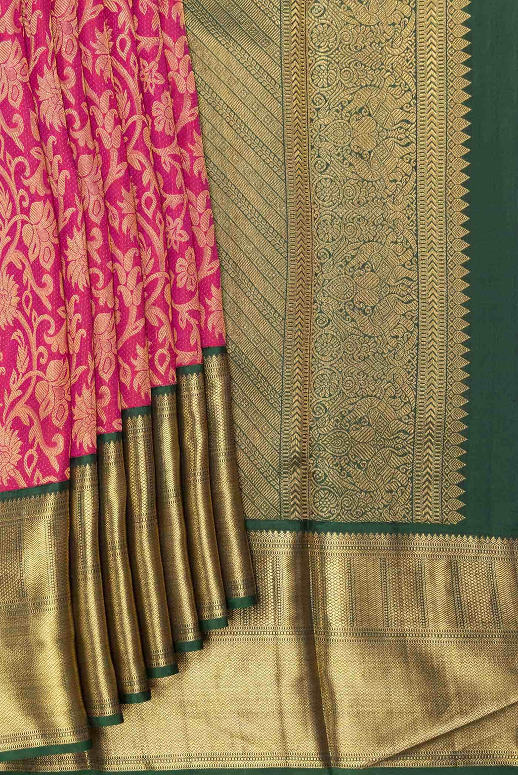 Pink Dual Tone Kanchipuram Silk Saree
