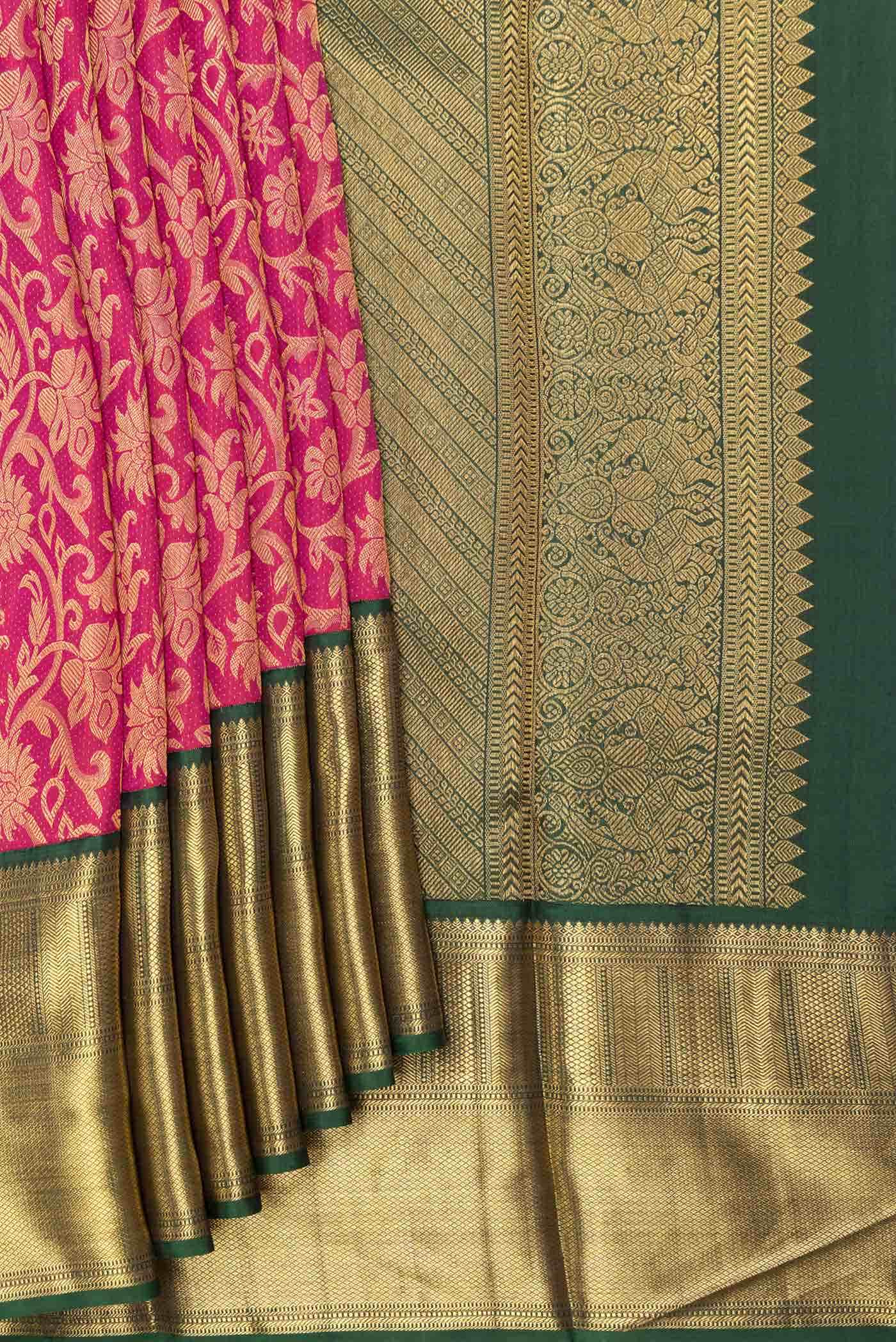 Pink Dual Tone Kanchipuram Silk Saree