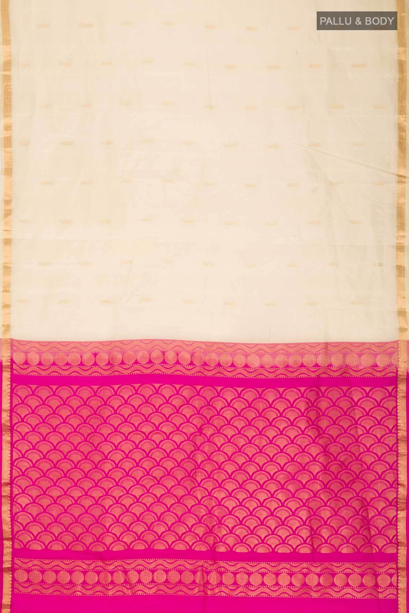 Beige Kanchipuram Silk Saree