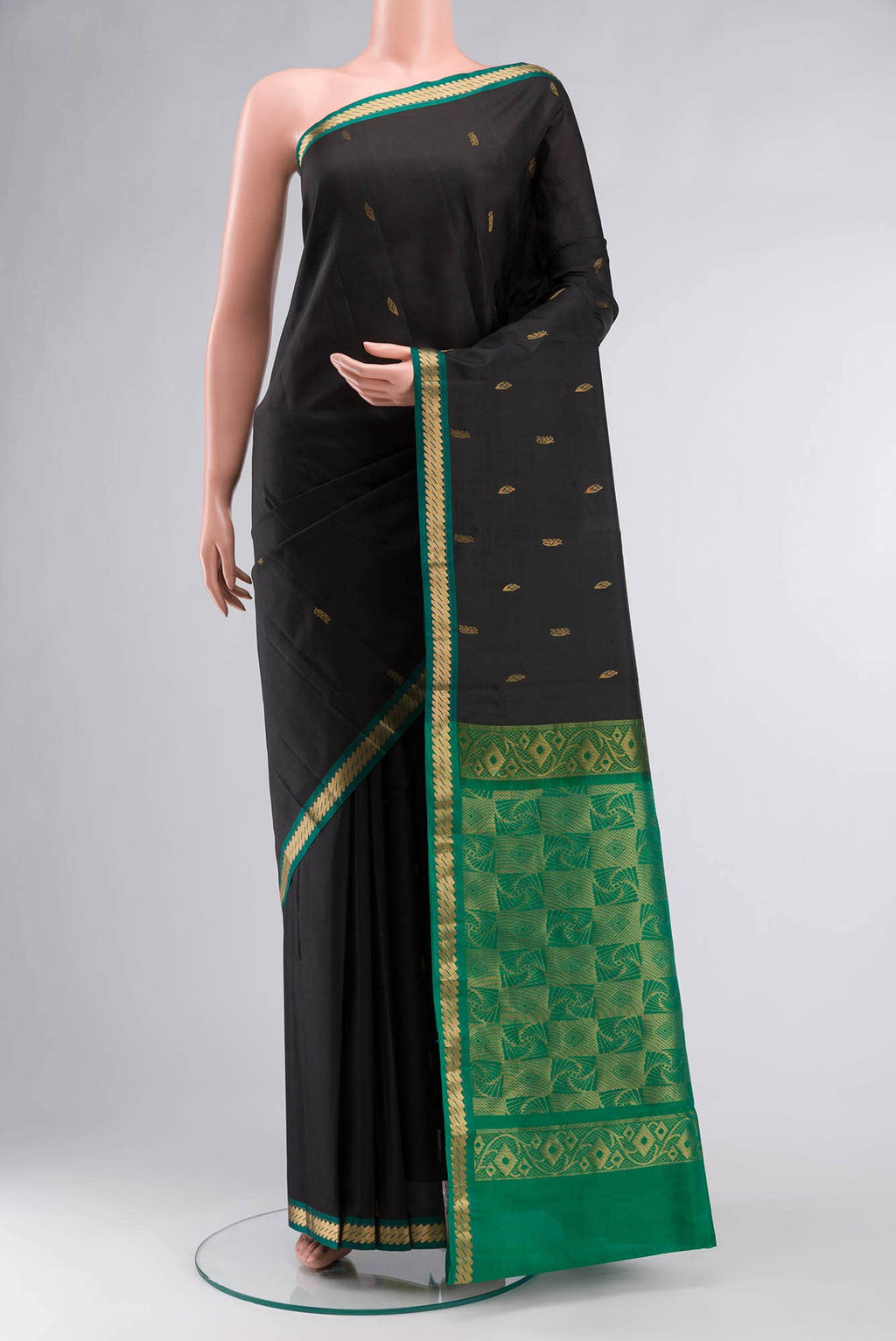 Black Kanchipuram Silk Saree
