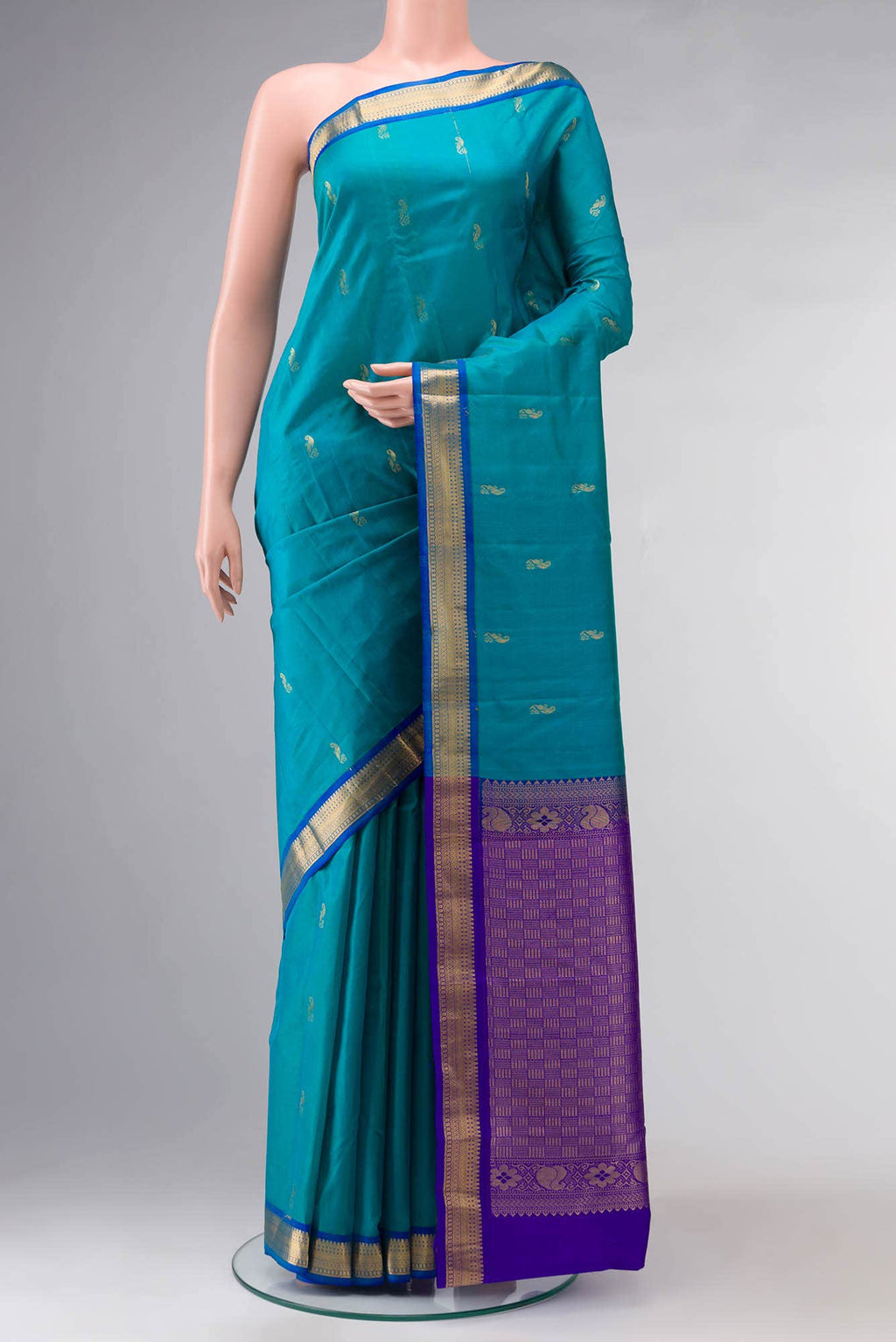 Blue Kanchipuram Silk Saree