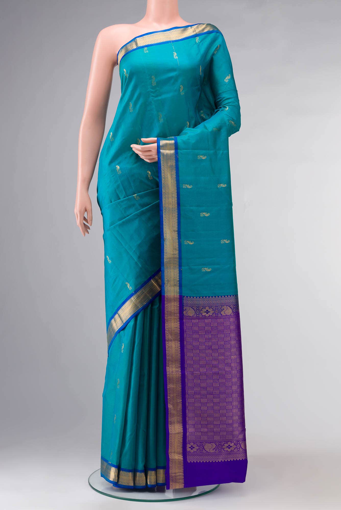 Blue Kanchipuram Silk Saree
