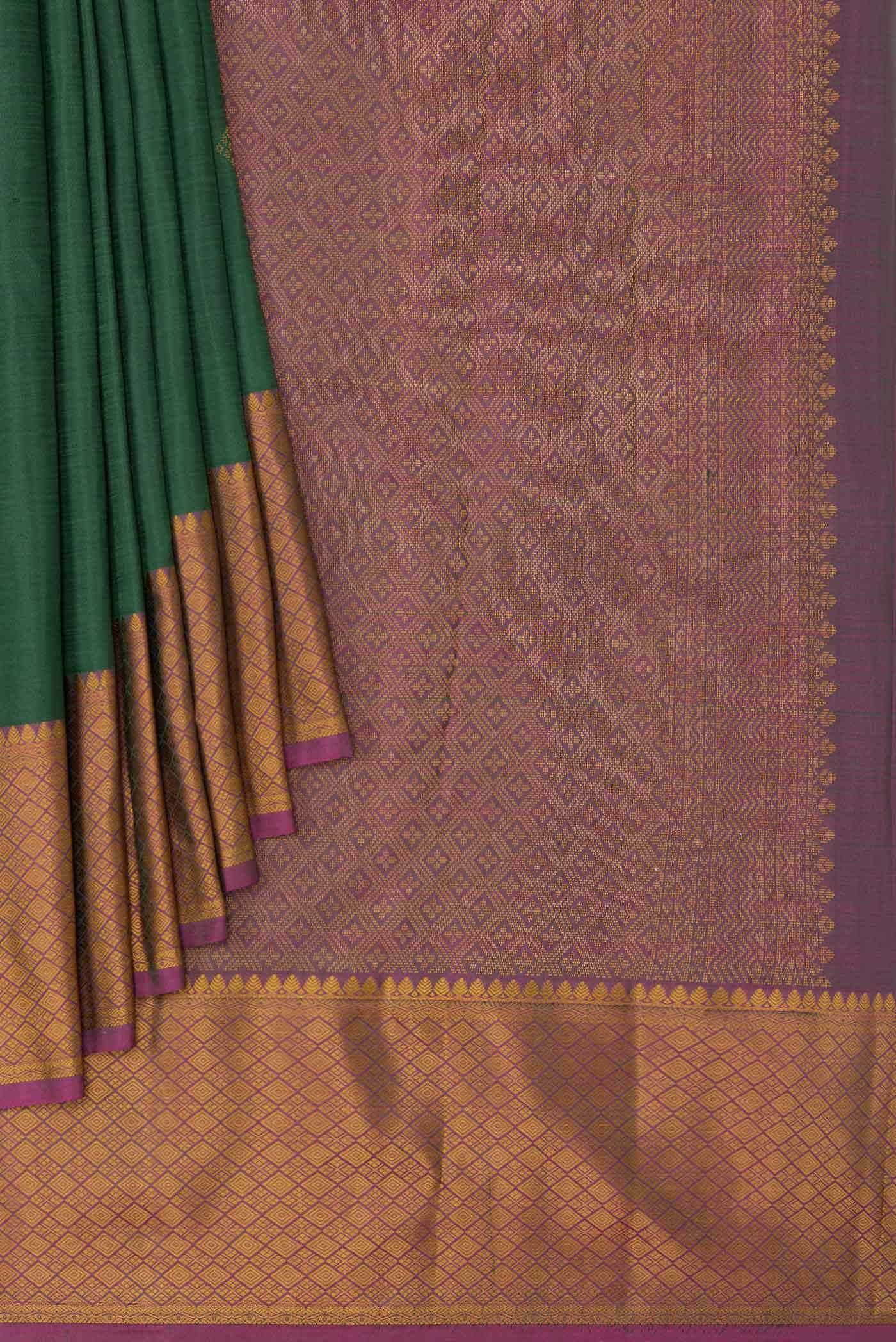 Green Dual Tone Kanchipuram Silk Saree