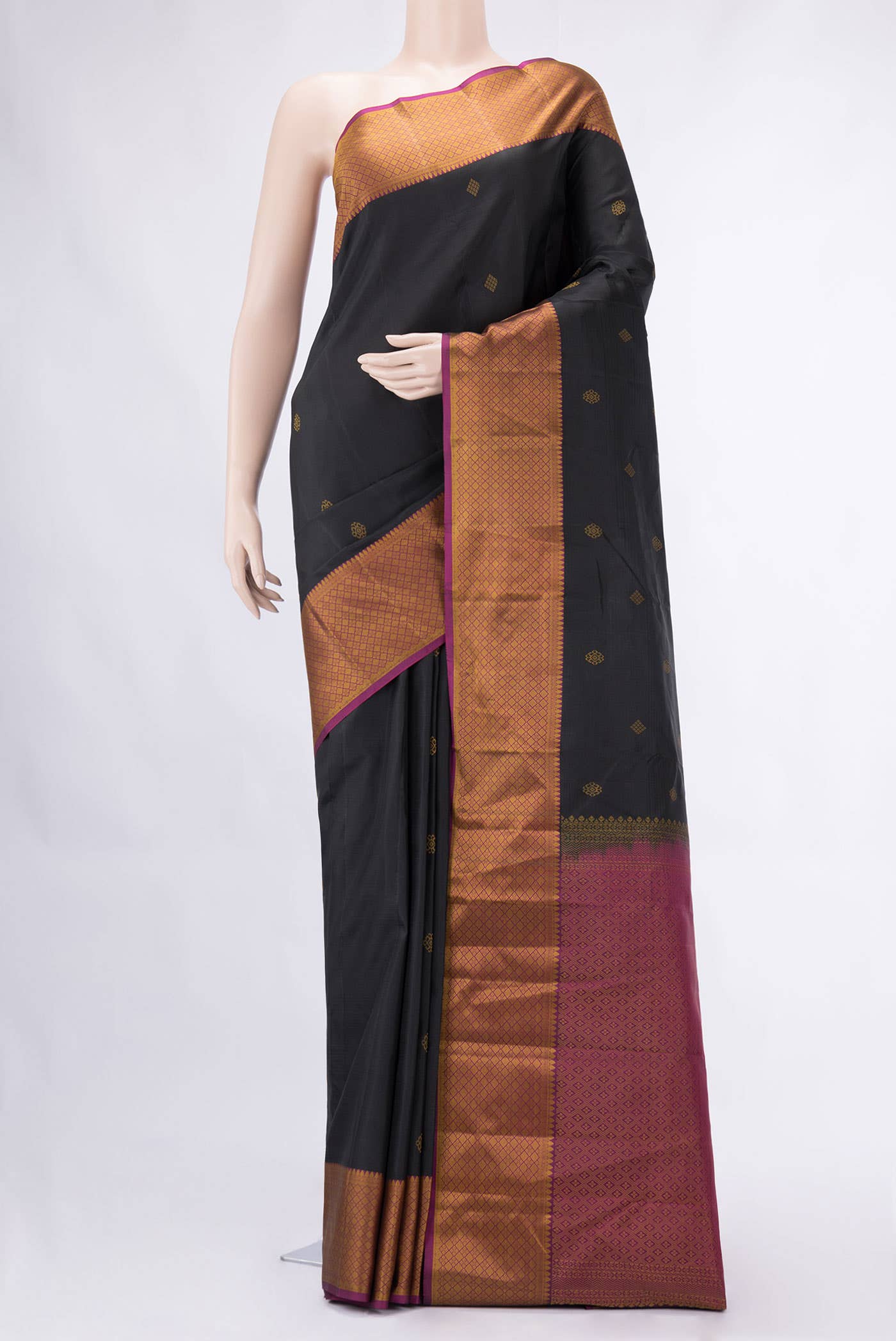 Black Kanchipuram Silk Saree