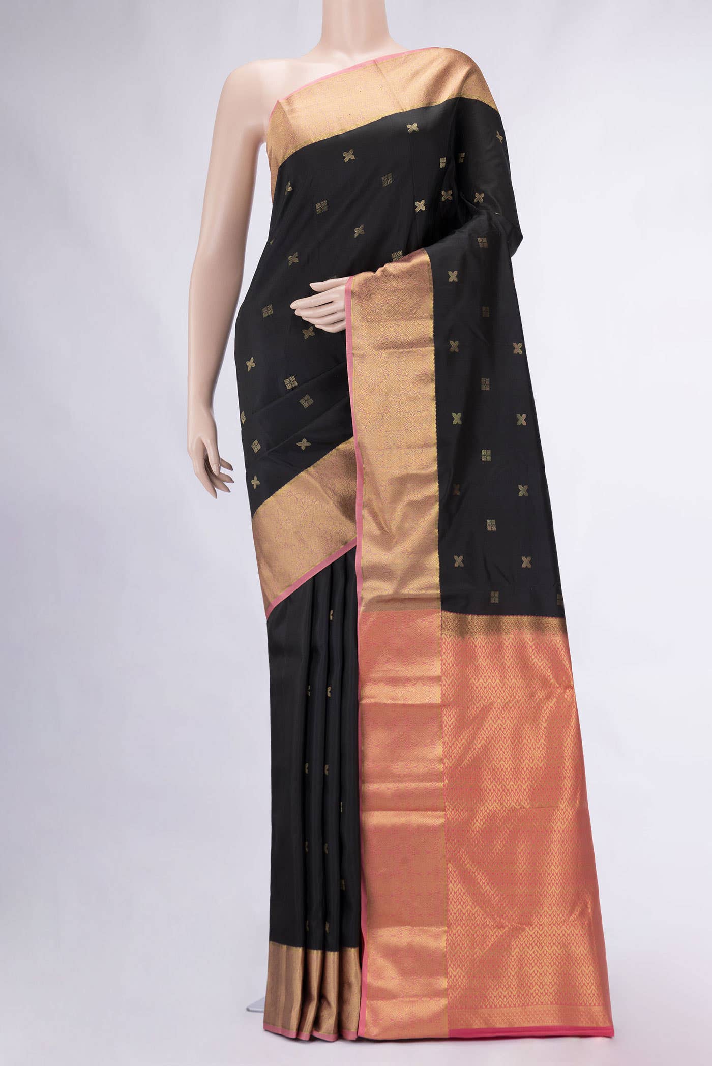 Black Kanchipuram Silk Saree