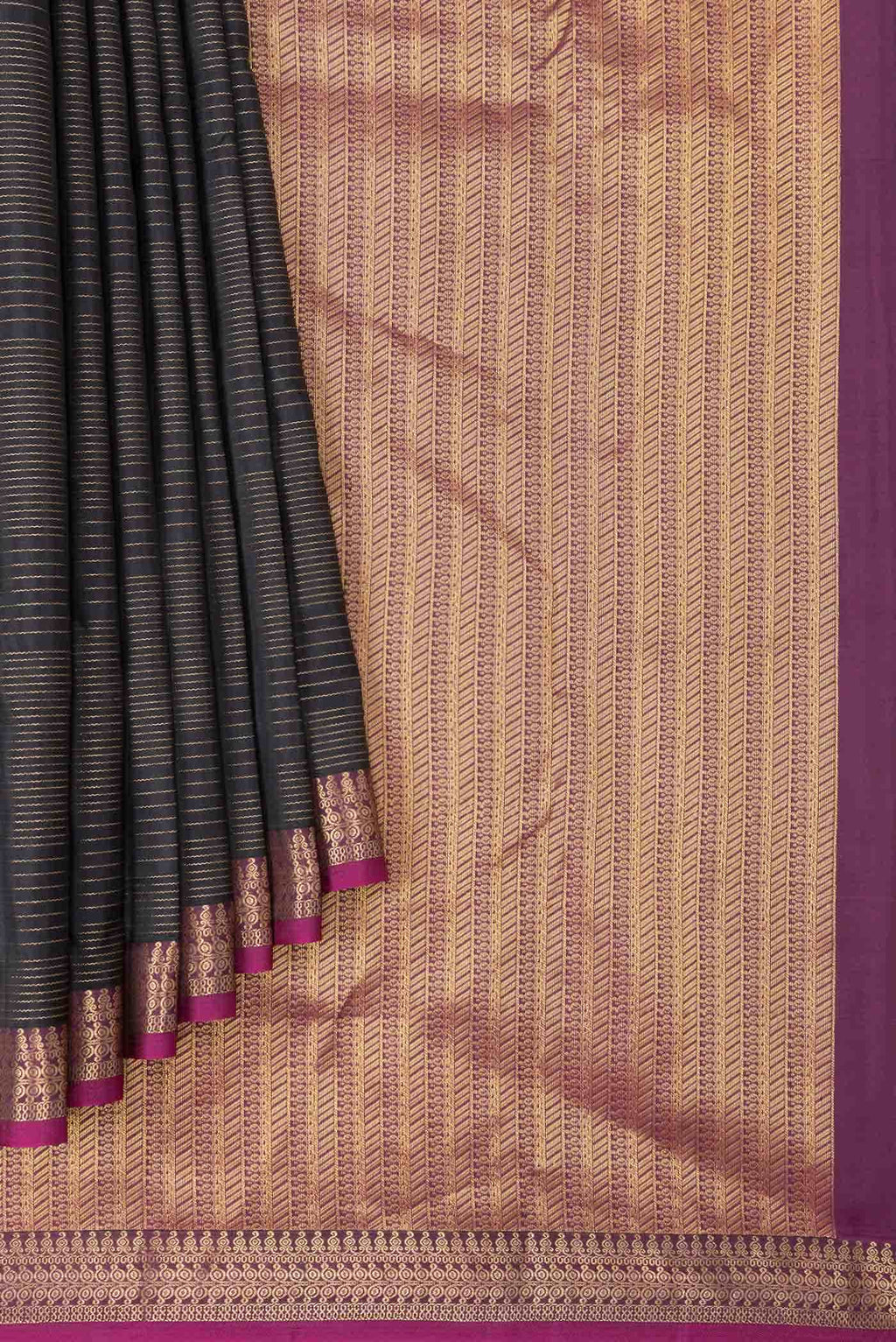 Black Dual Tone Kanchipuram Silk Saree