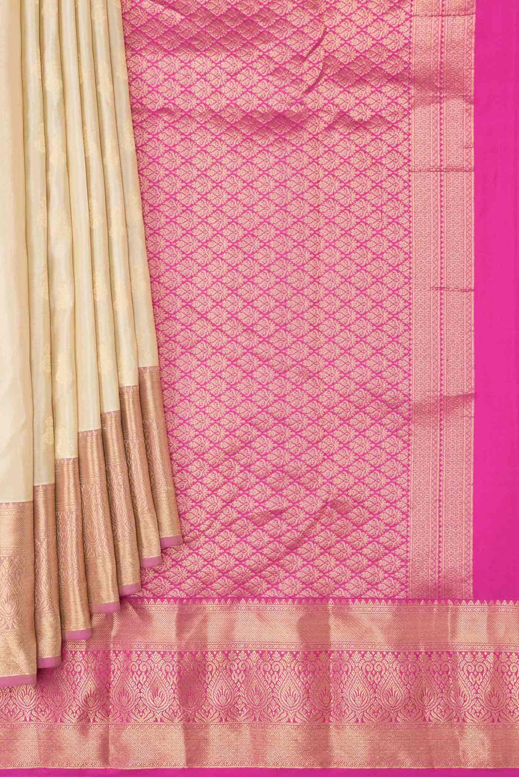 Beige Kanchipuram Silk Saree