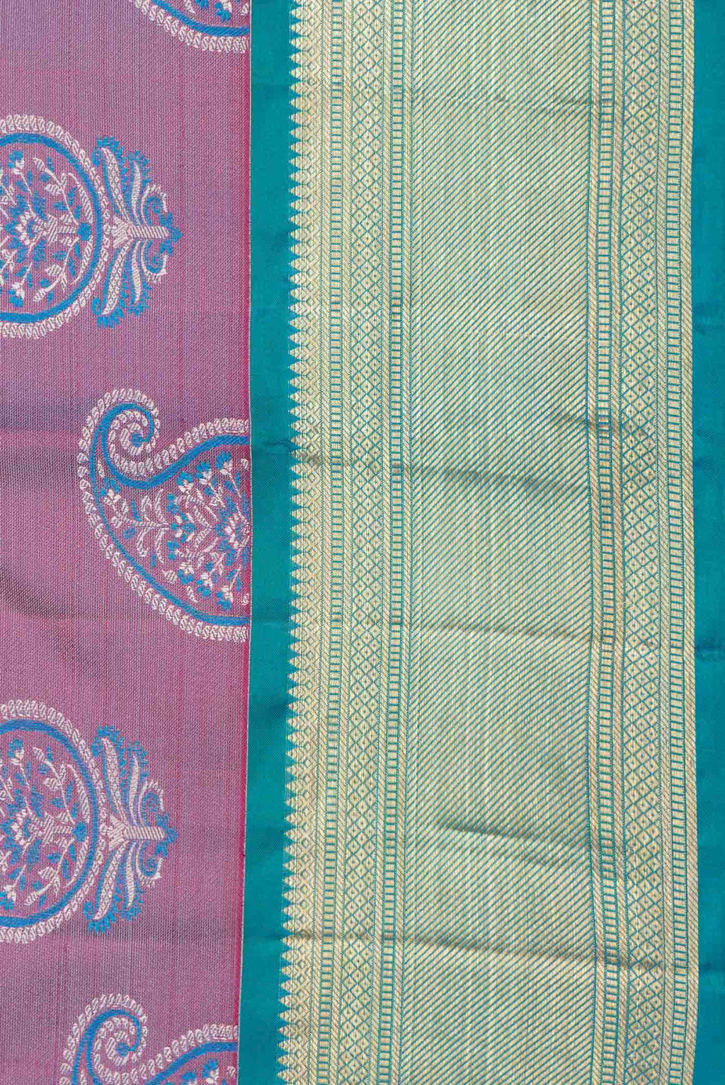 Pink Dual Tone Kanchipuram Silk Saree