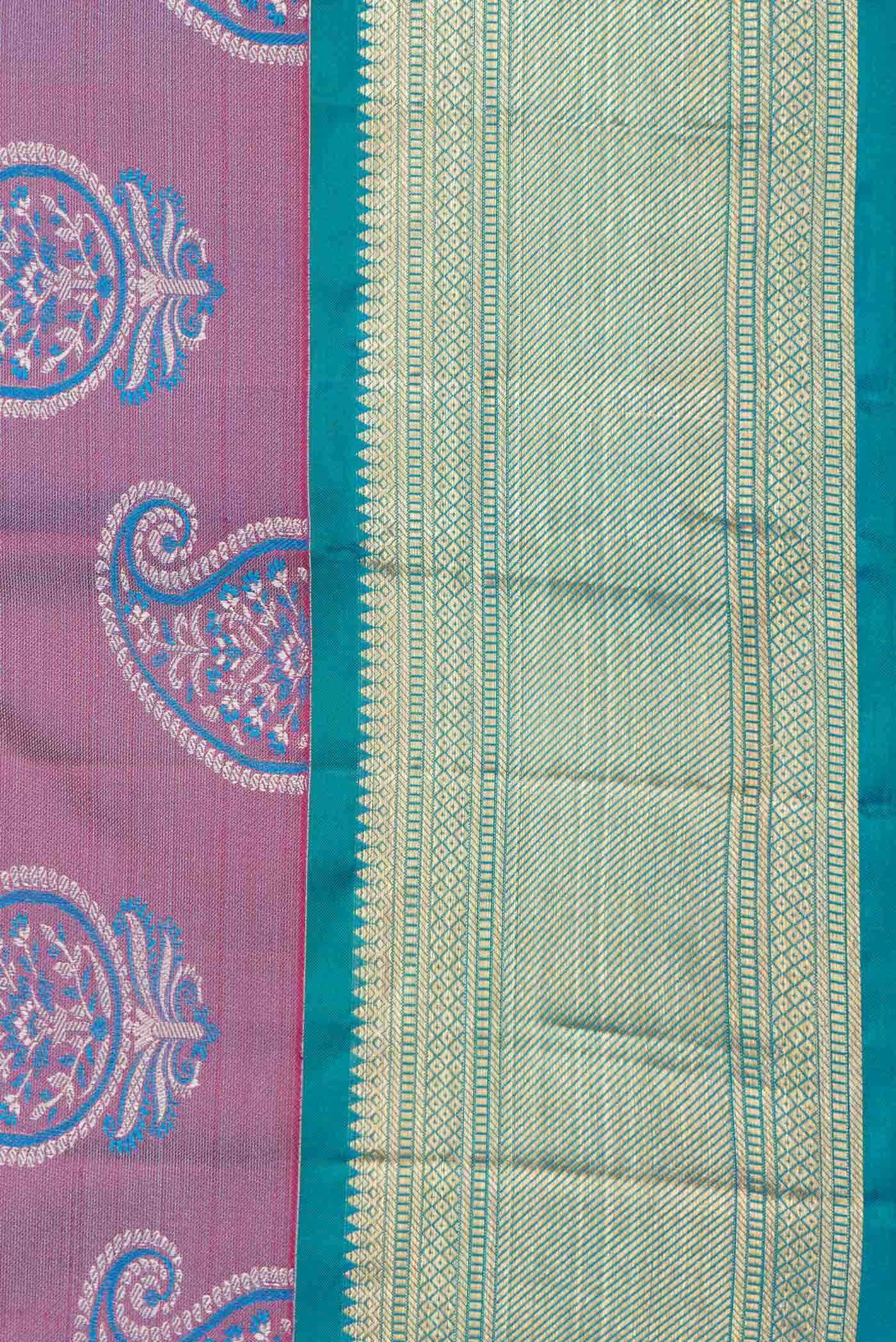 Pink Dual Tone Kanchipuram Silk Saree