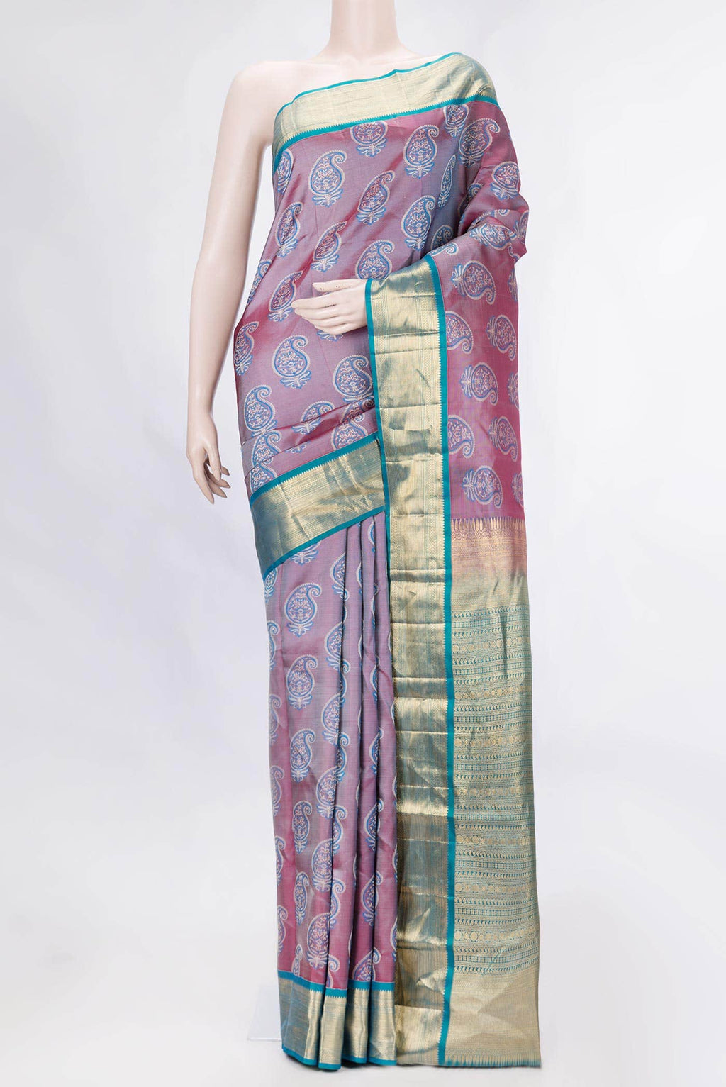 Pink Dual Tone Kanchipuram Silk Saree