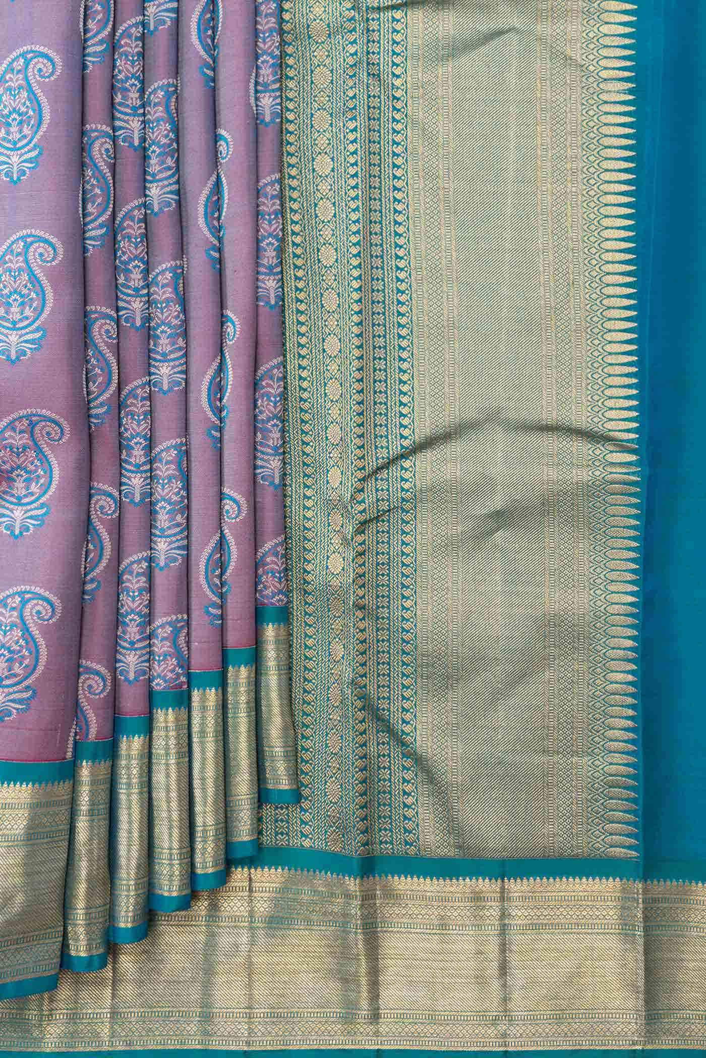 Pink Dual Tone Kanchipuram Silk Saree