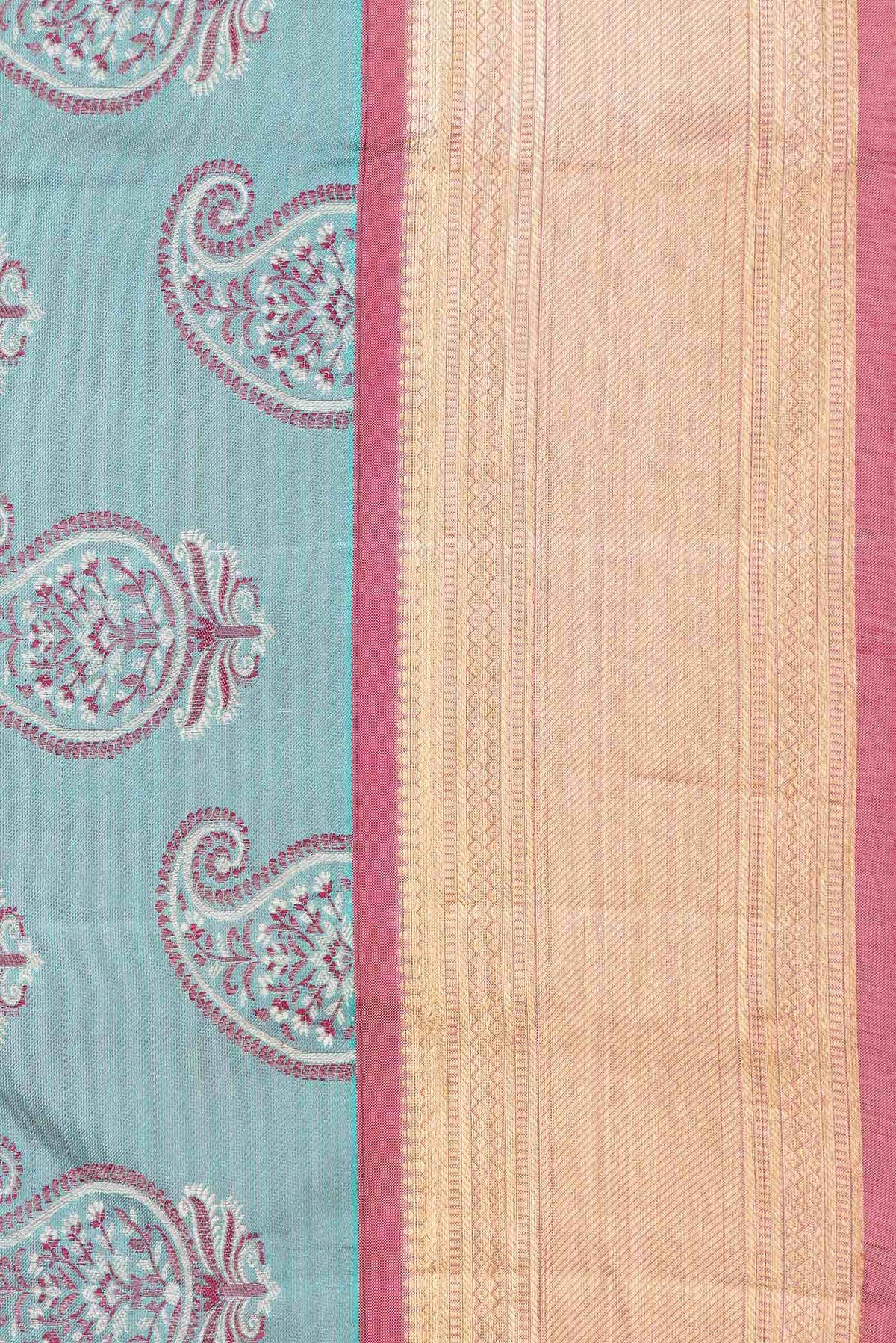 Sky Blue Dual Tone Kanjivaram Silk Saree