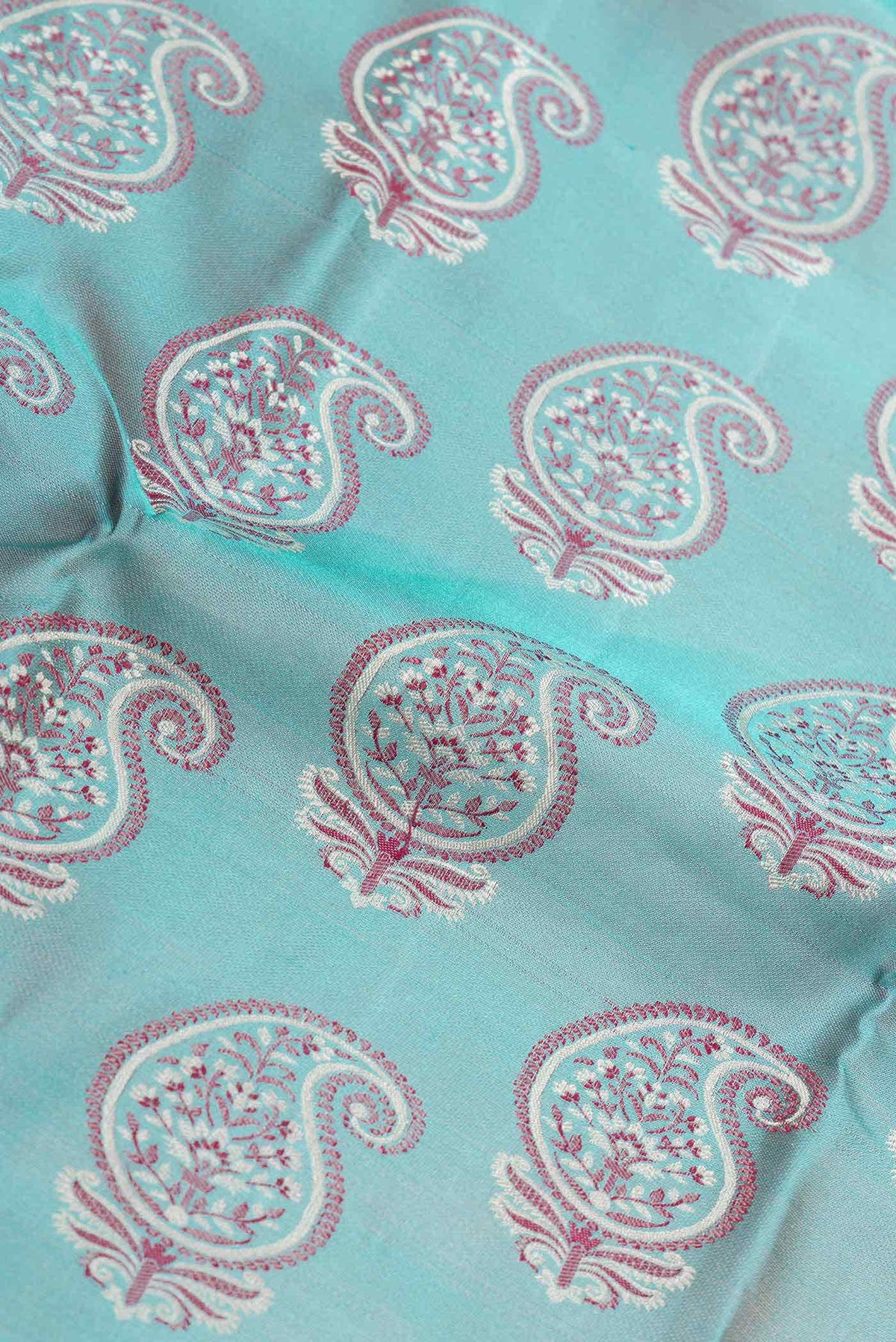 Sky Blue Dual Tone Kanjivaram Silk Saree