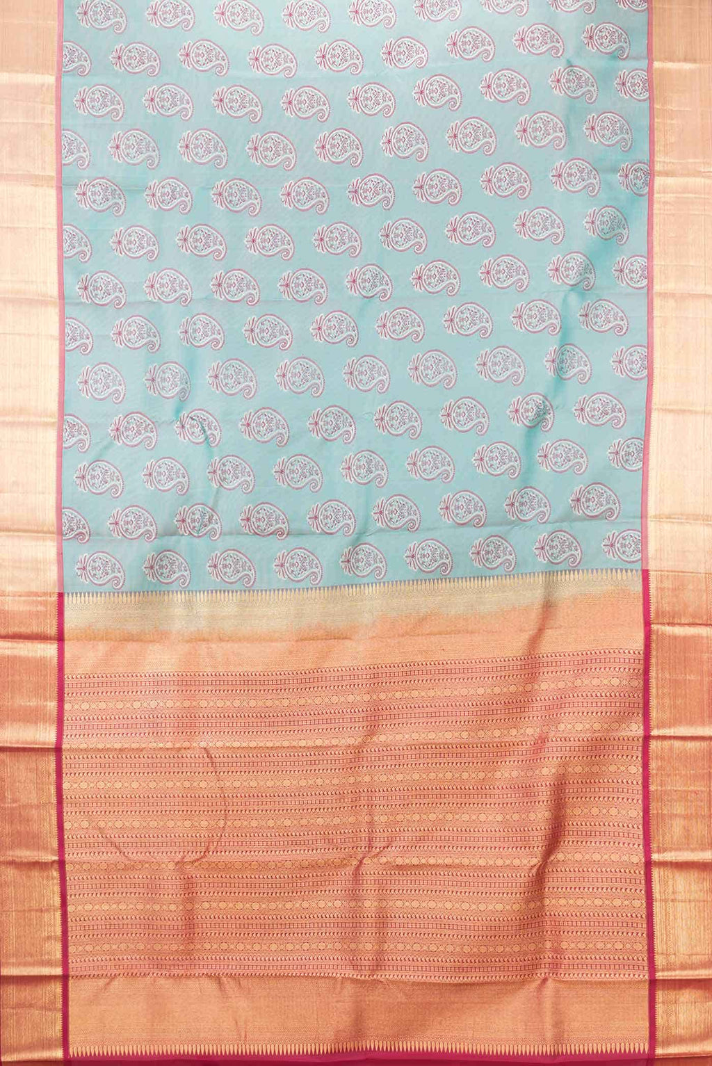 Sky Blue Dual Tone Kanchipuram Silk Saree