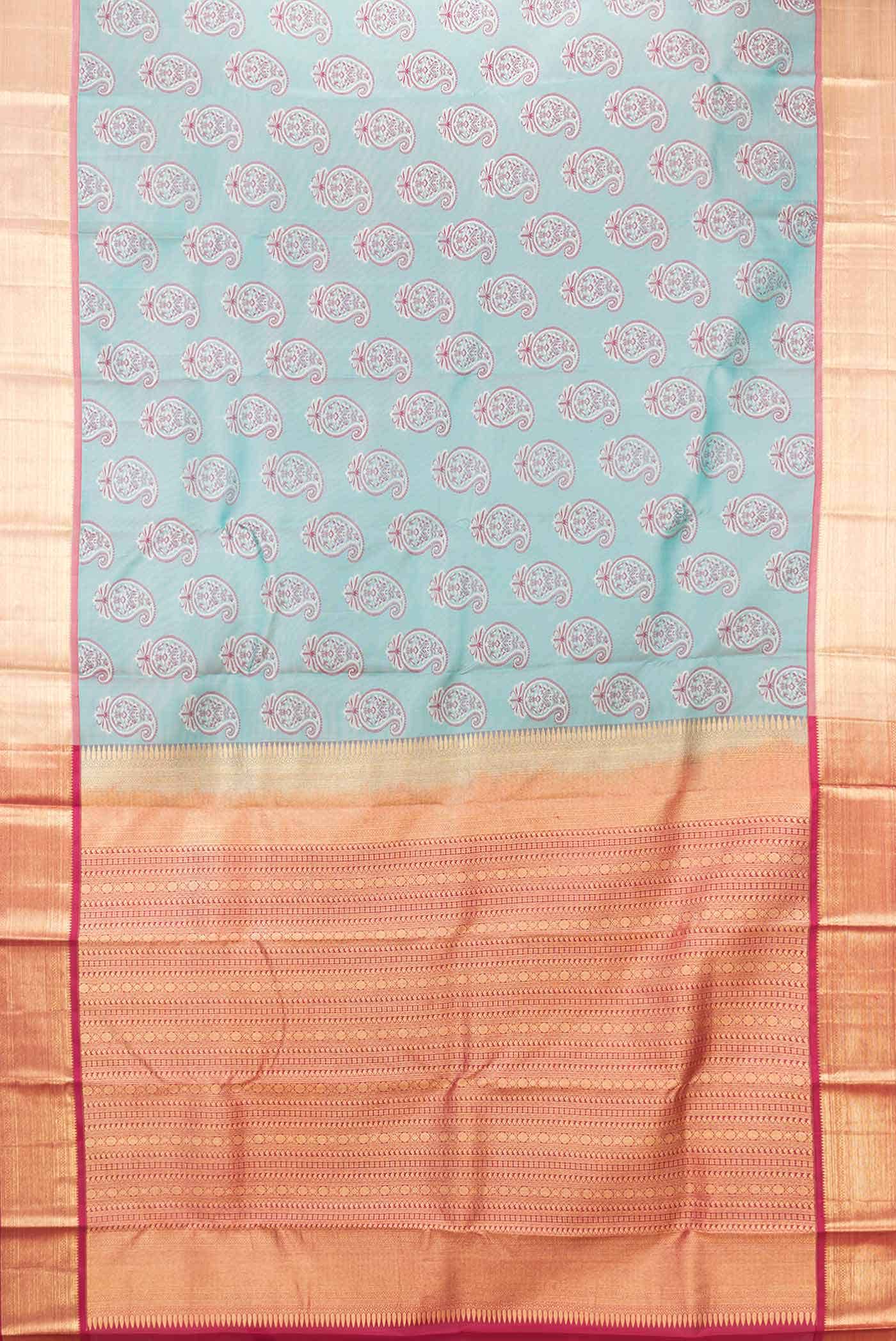 Sky Blue Dual Tone Kanchipuram Silk Saree