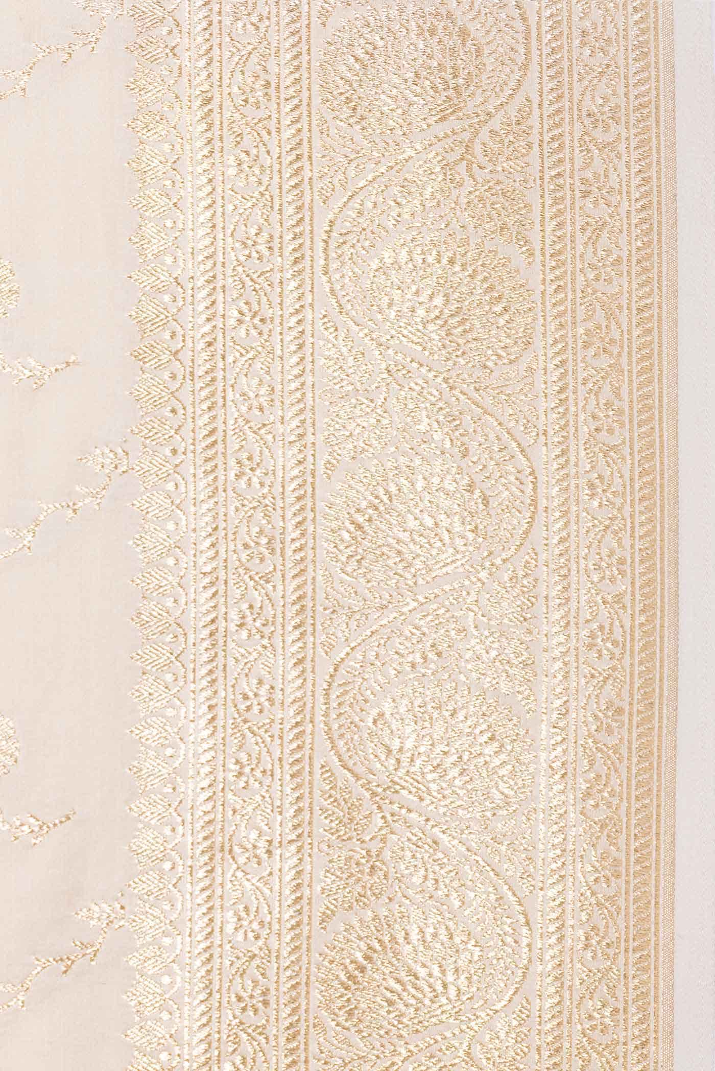 Beige Blended Banarasi Silk Saree