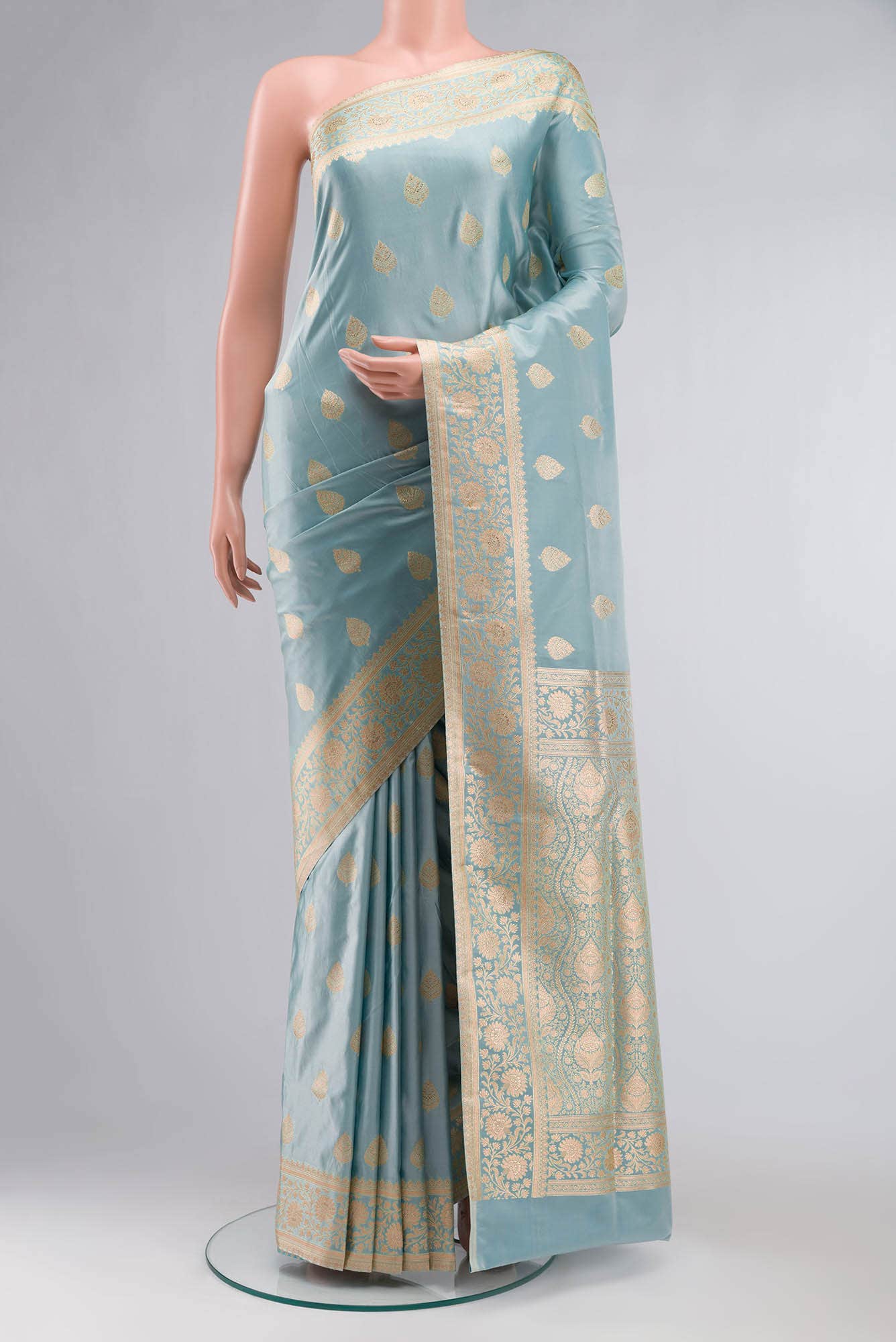 Blue Banarasi Silk Saree