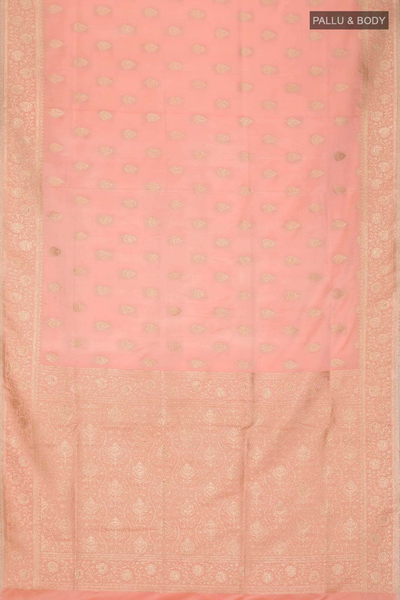 Peach Banarasi Silk Saree