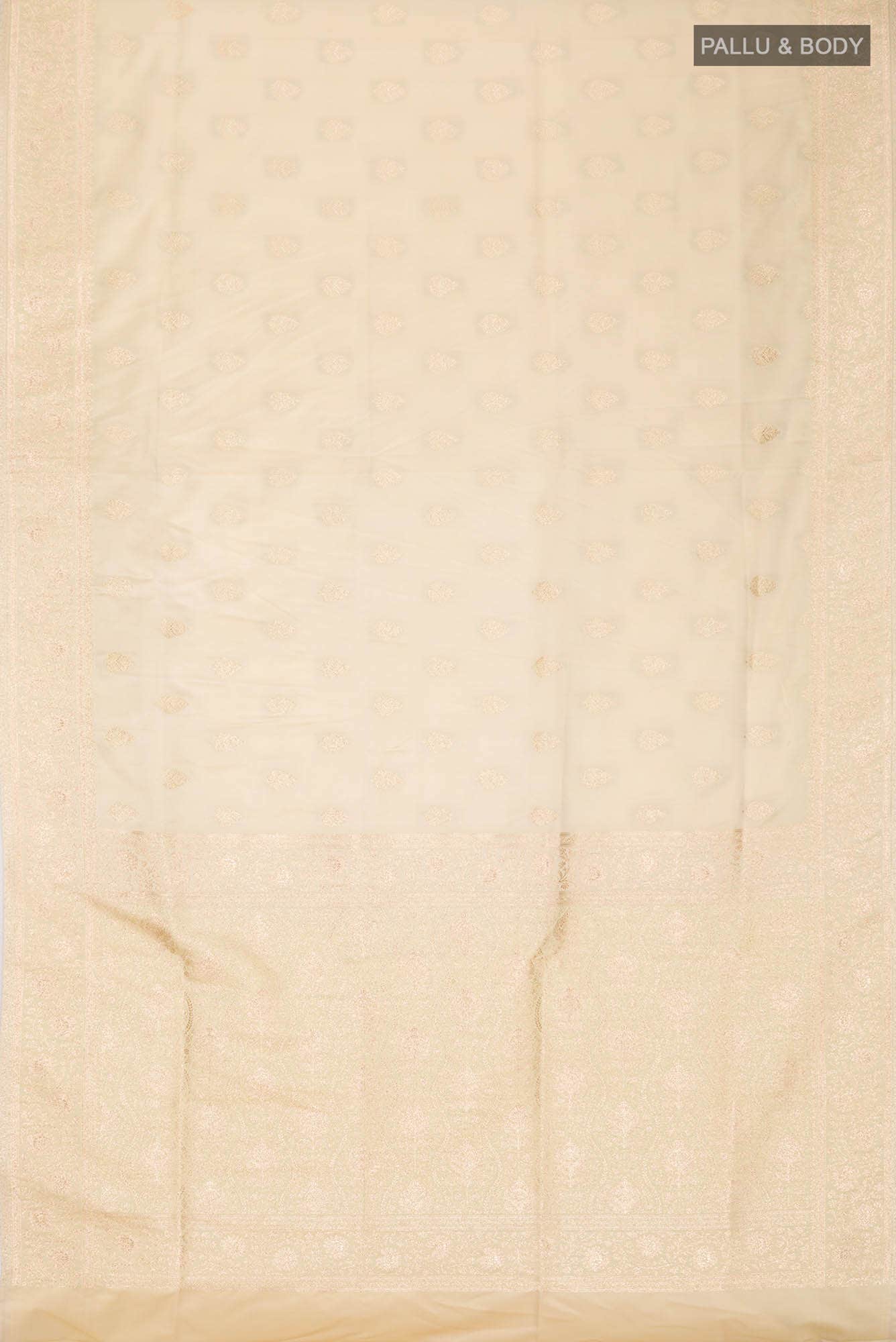 Beige Banarasi Silk Saree
