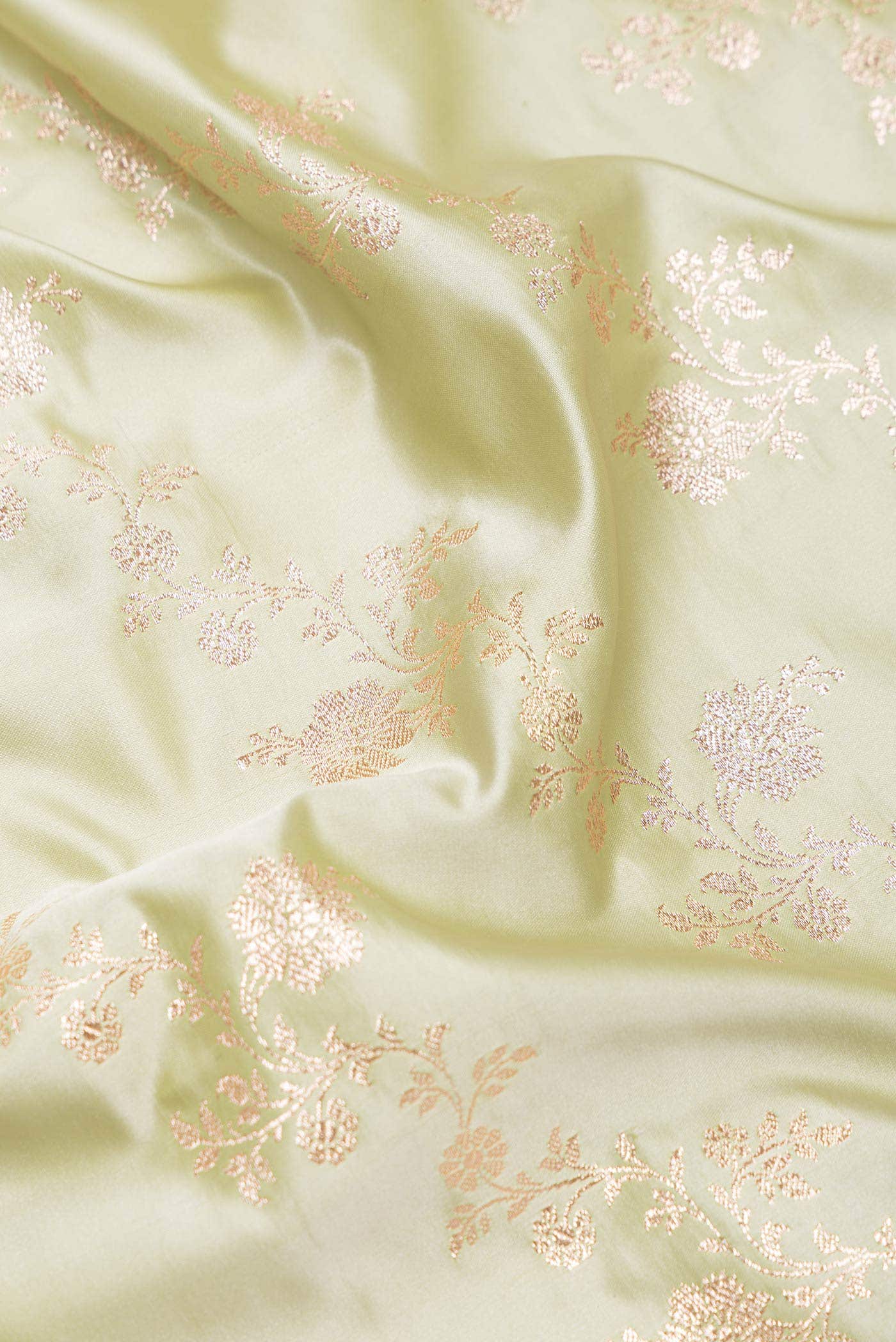 Pista Green Blended Banarasi Silk Saree