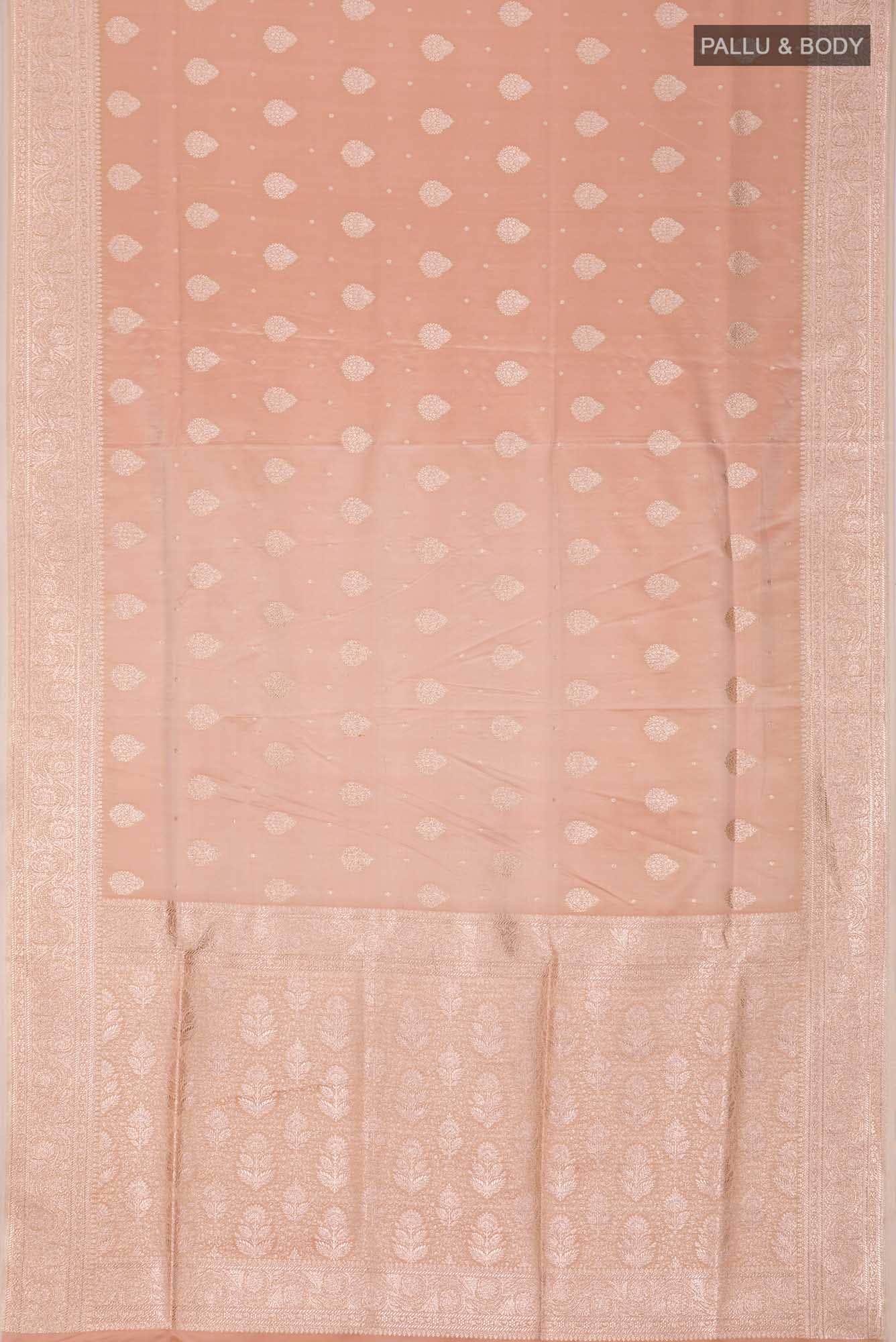 Peach Banarasi Silk Saree