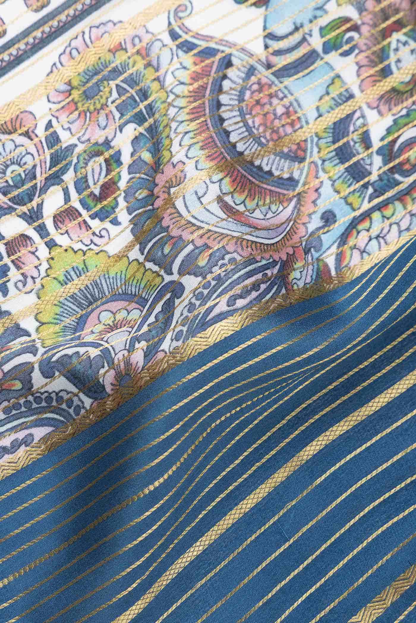 Maya Blue Mysore Crepe Saree