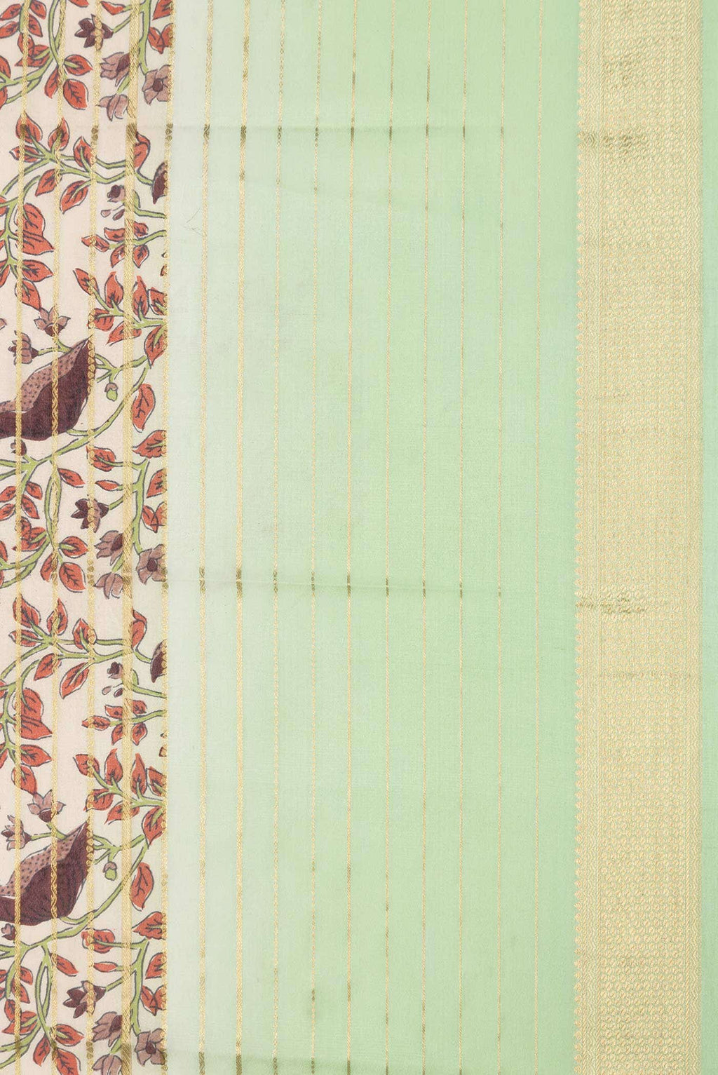 Beige Dual Tone Mysore Crepe Saree