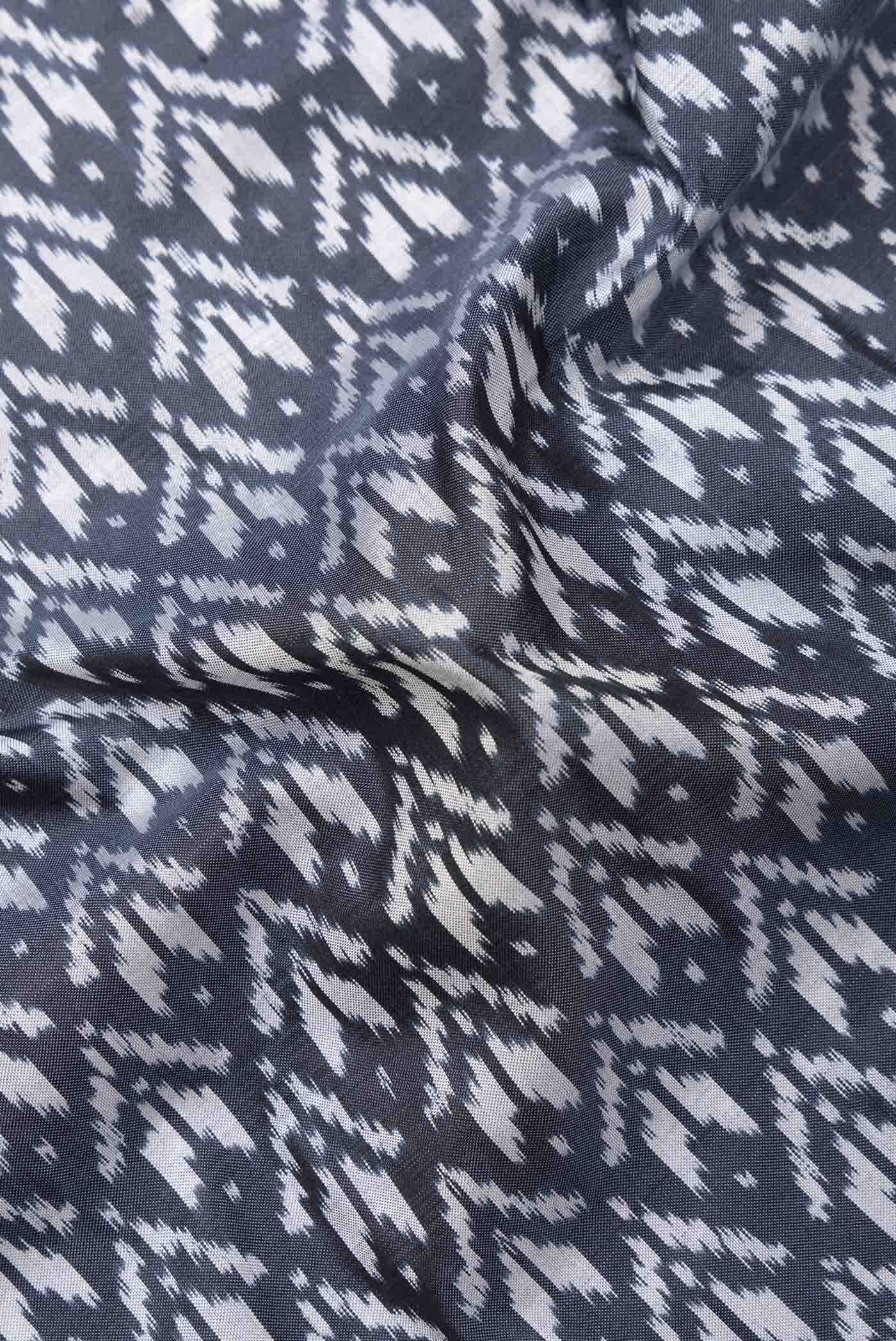 Grey Dual Tone Double Ikat Saree