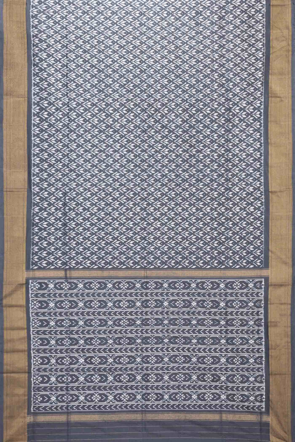 Grey Dual Tone Double Ikat Saree