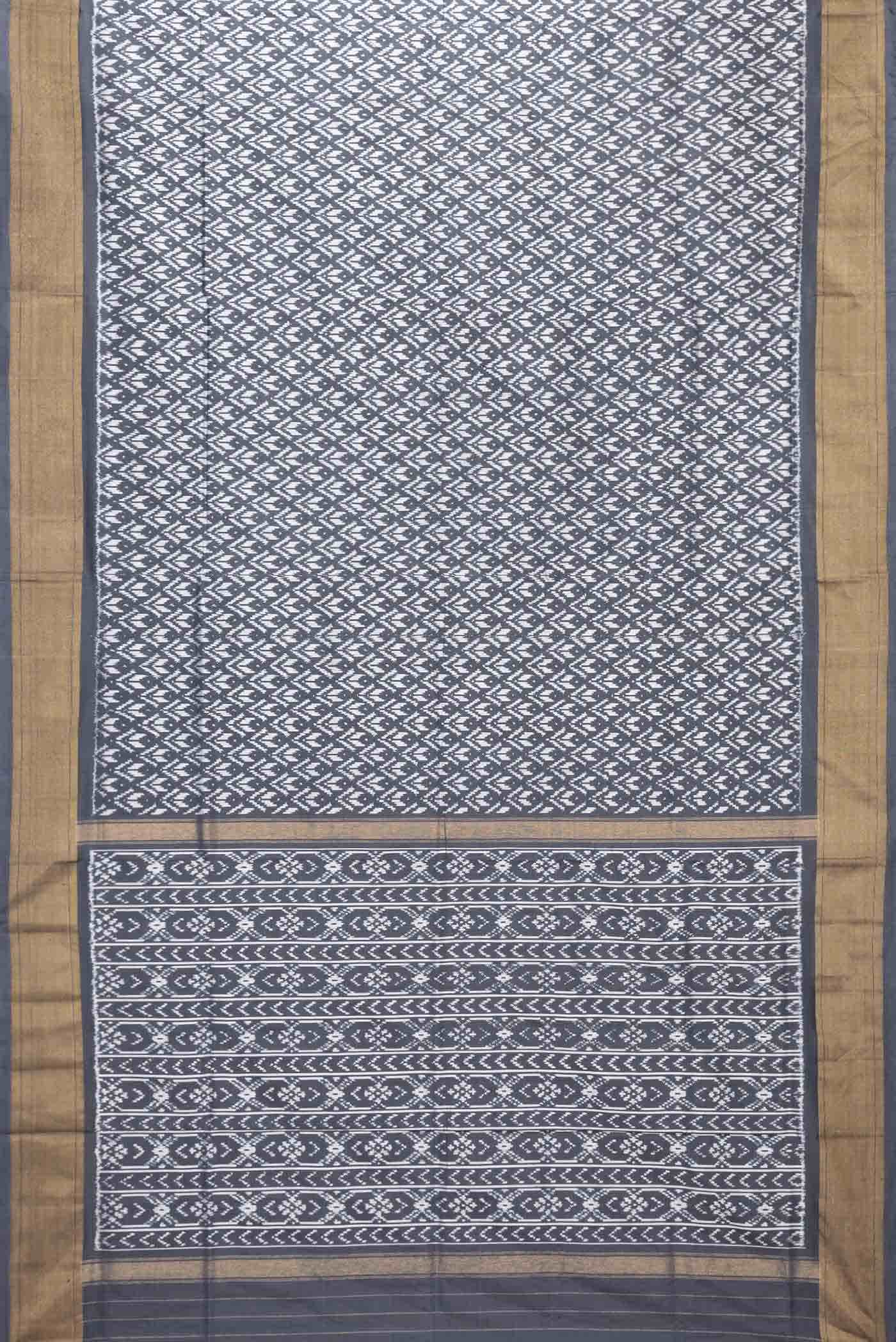 Grey Dual Tone Double Ikat Saree