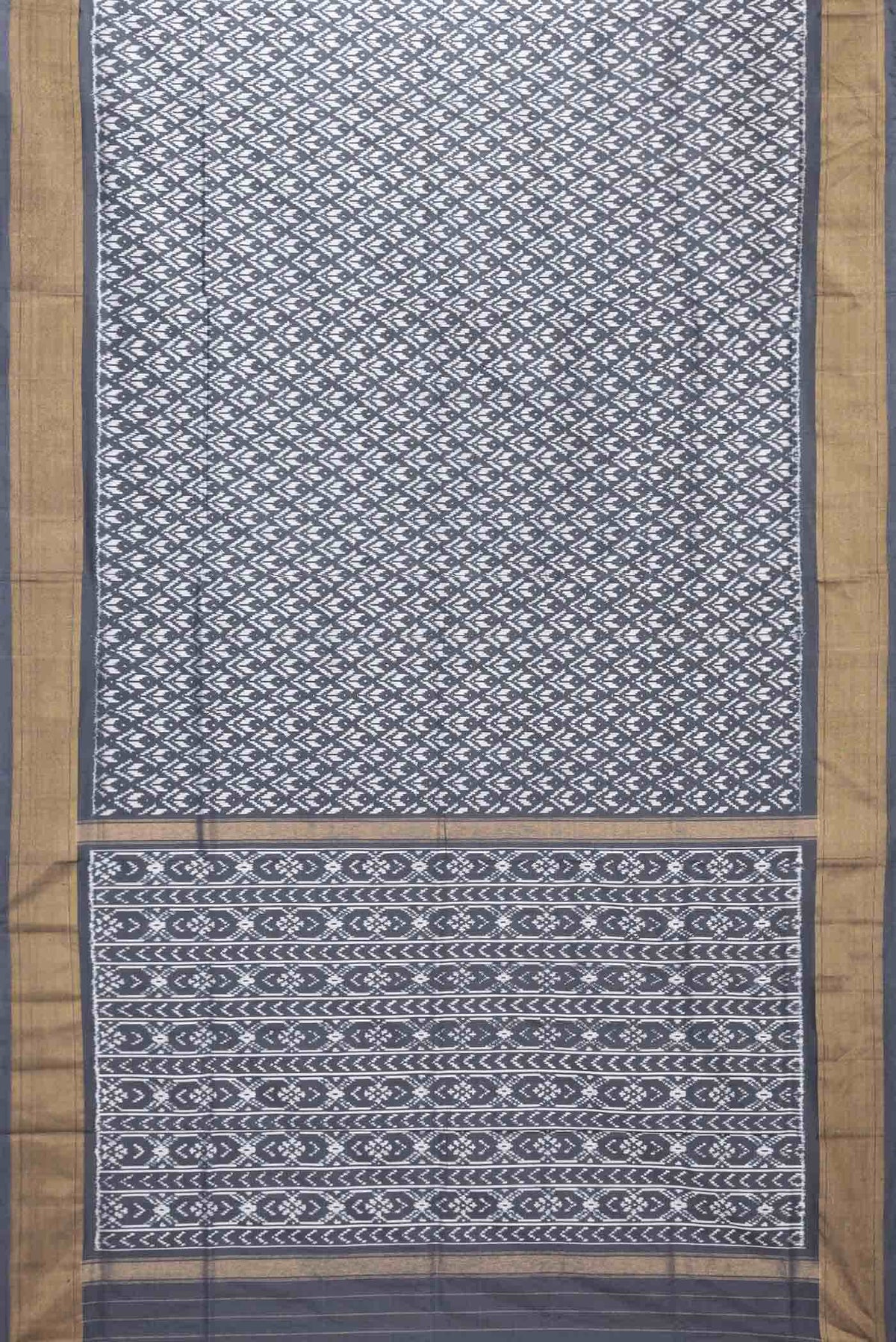 Grey Dual Tone Double Ikat Saree