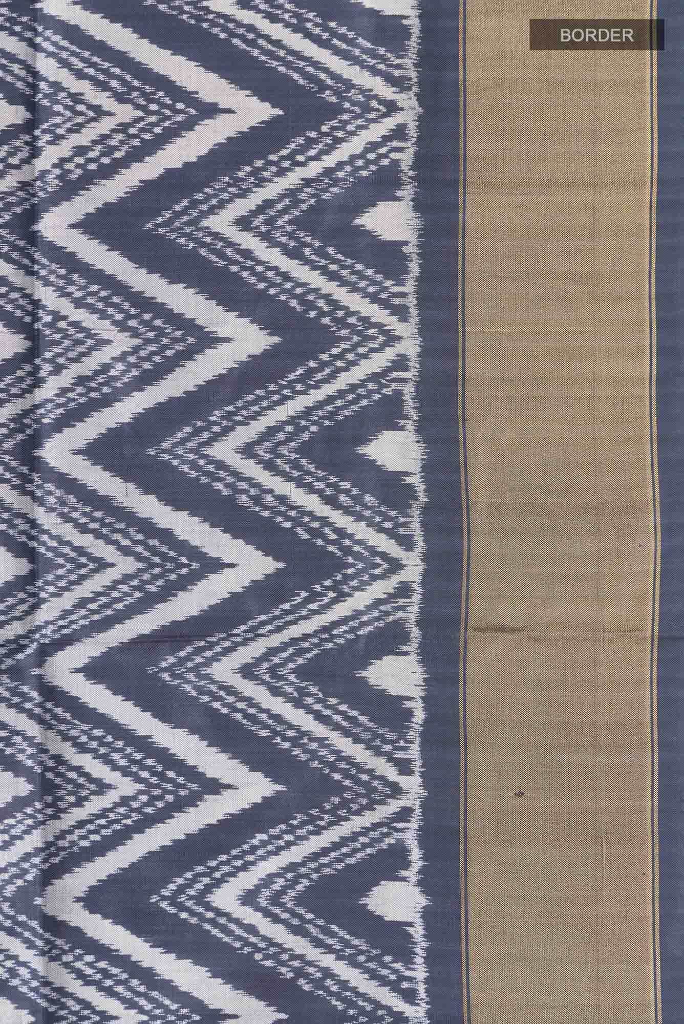 Grey Pochampally Silk Saree