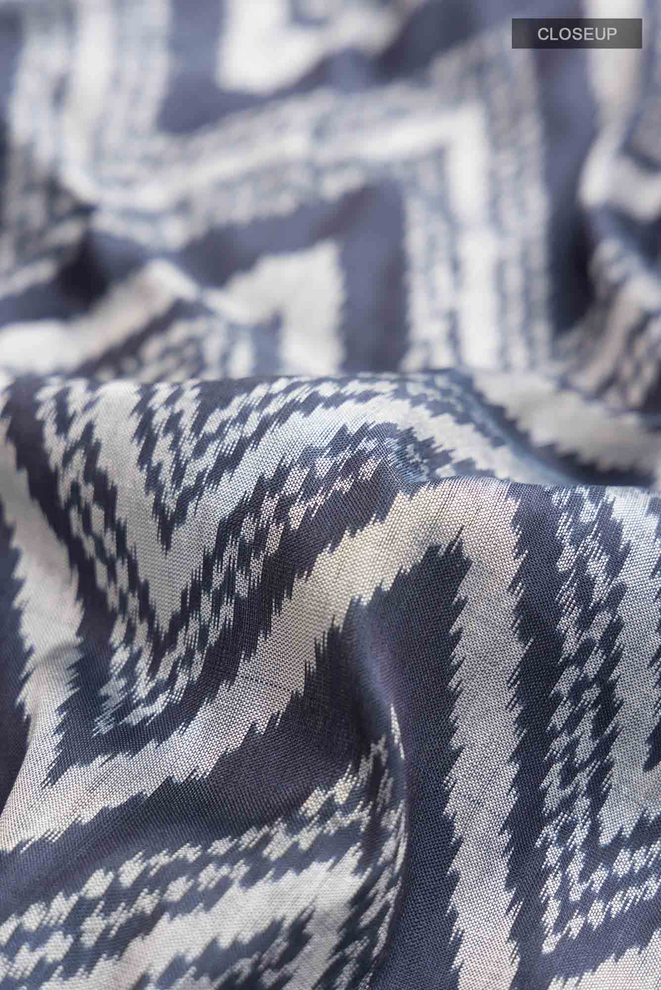 Grey Pochampally Silk Saree