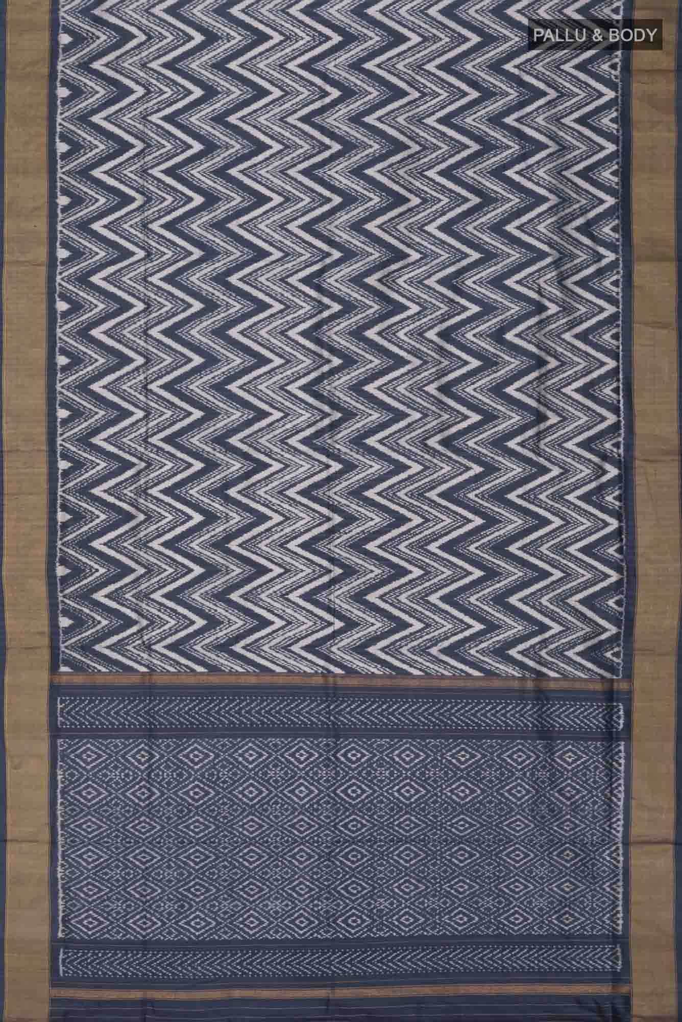 Grey Pochampally Silk Saree