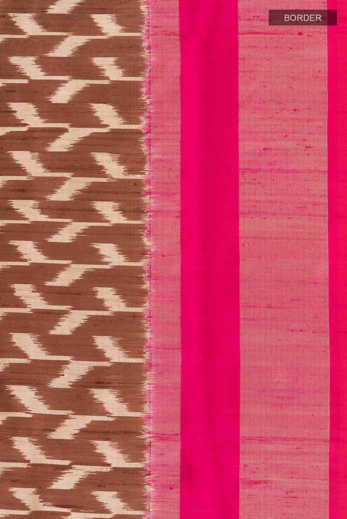 Brown Pochampally Silk Saree