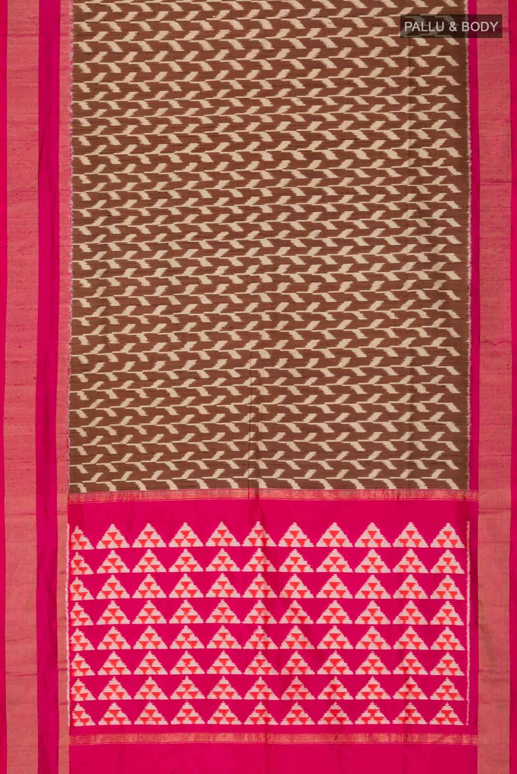 Brown Pochampally Silk Saree
