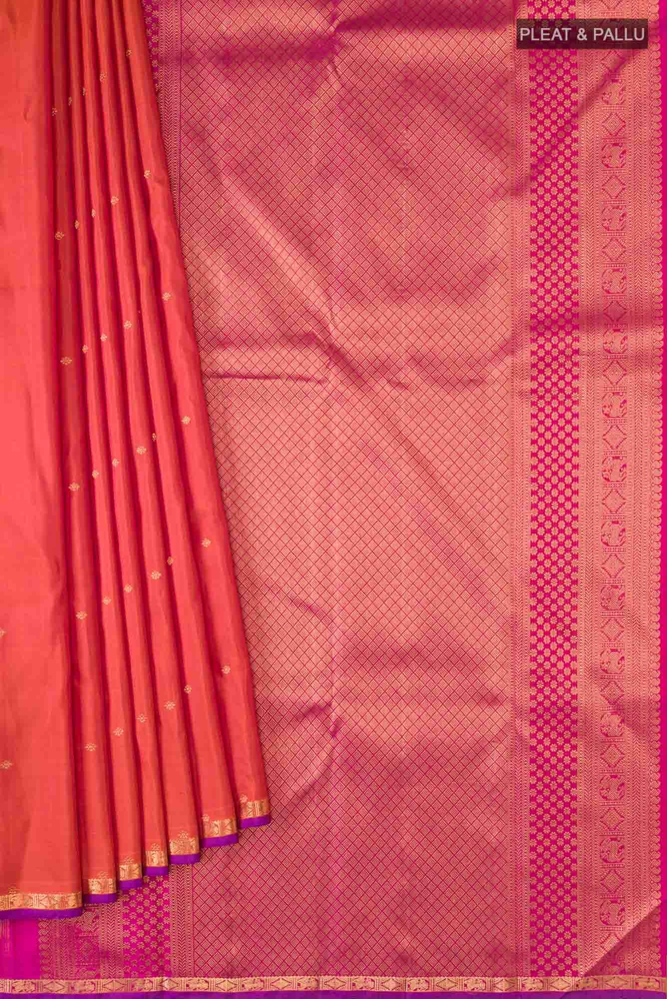 Orange Kanchipuram Silk Saree
