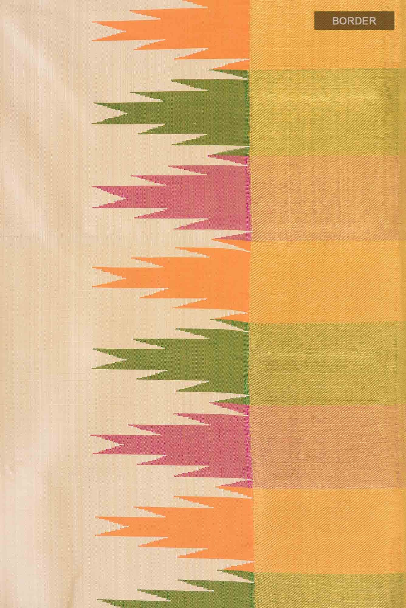 Beige Kanchipuram Silk Saree