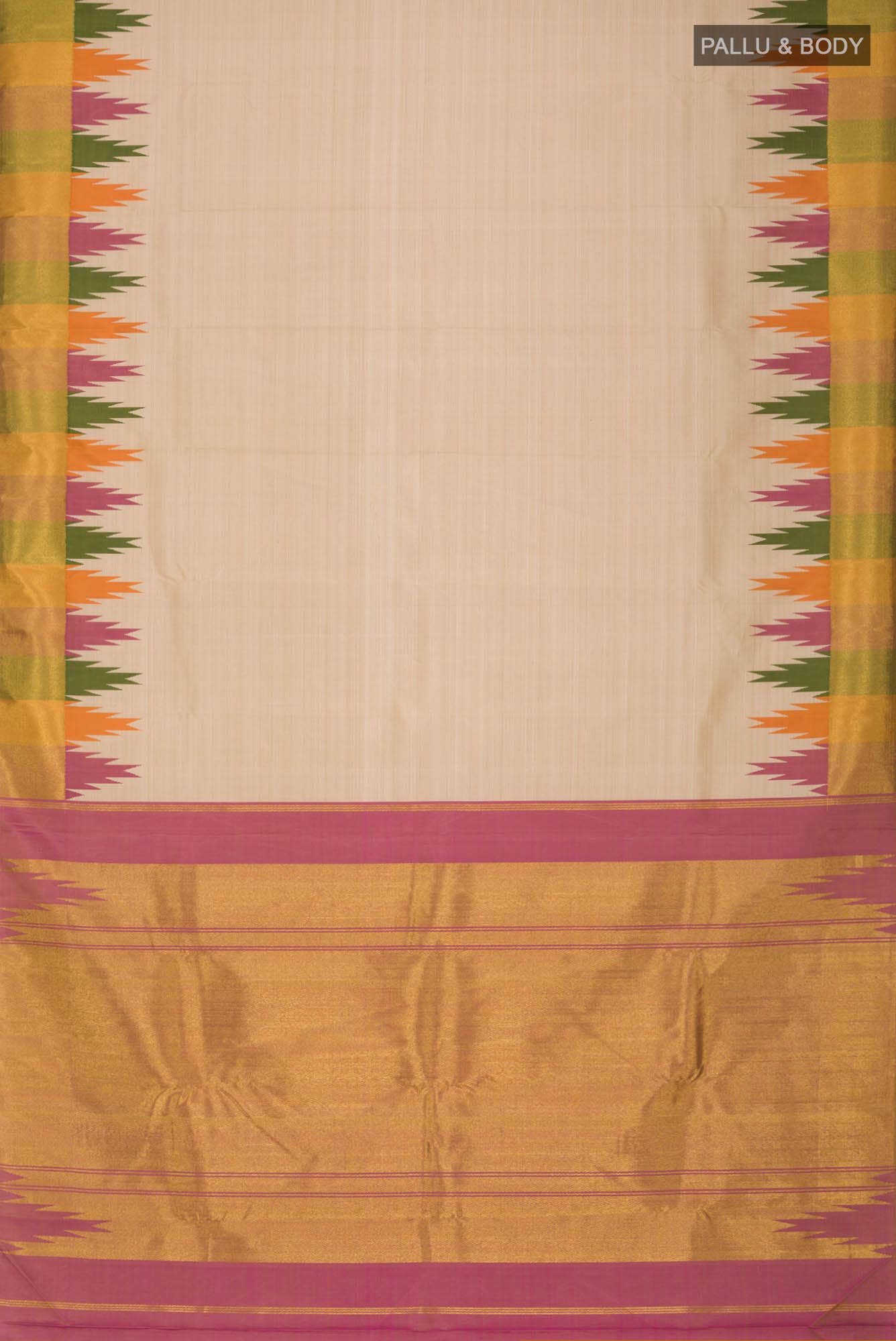 Beige Kanchipuram Silk Saree
