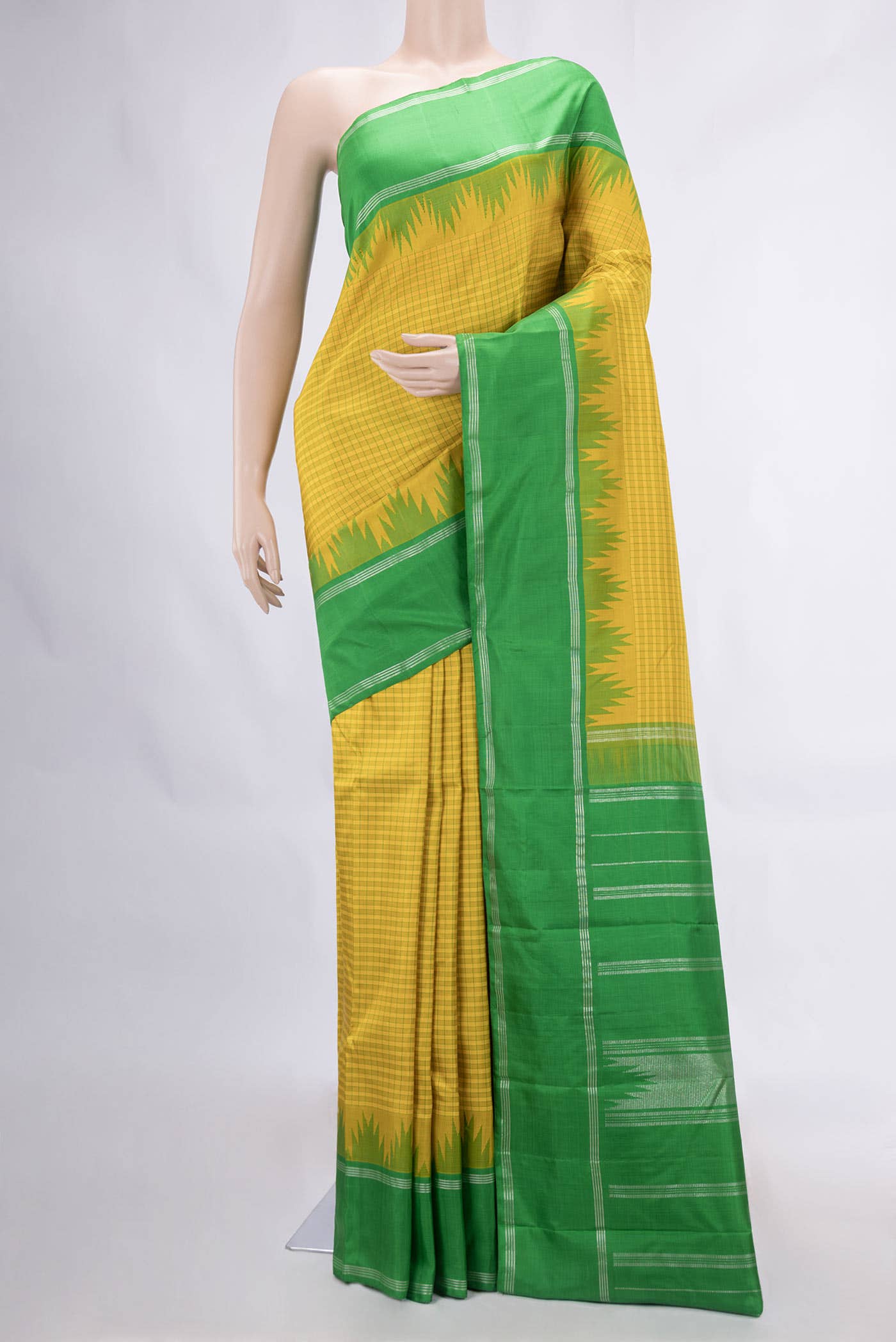 Yellow Kanchipuram Silk Saree