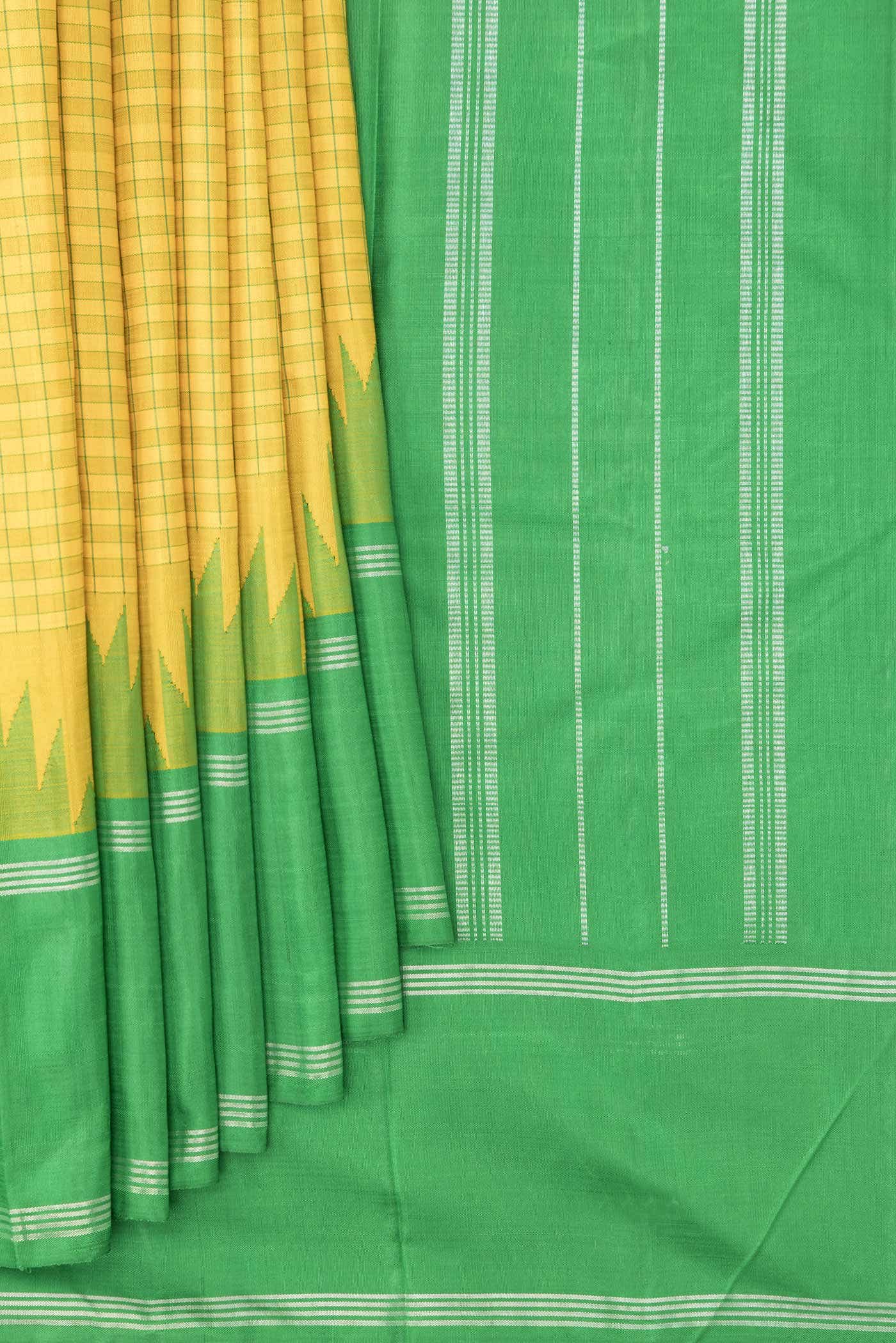 Yellow Kanchipuram Silk Saree