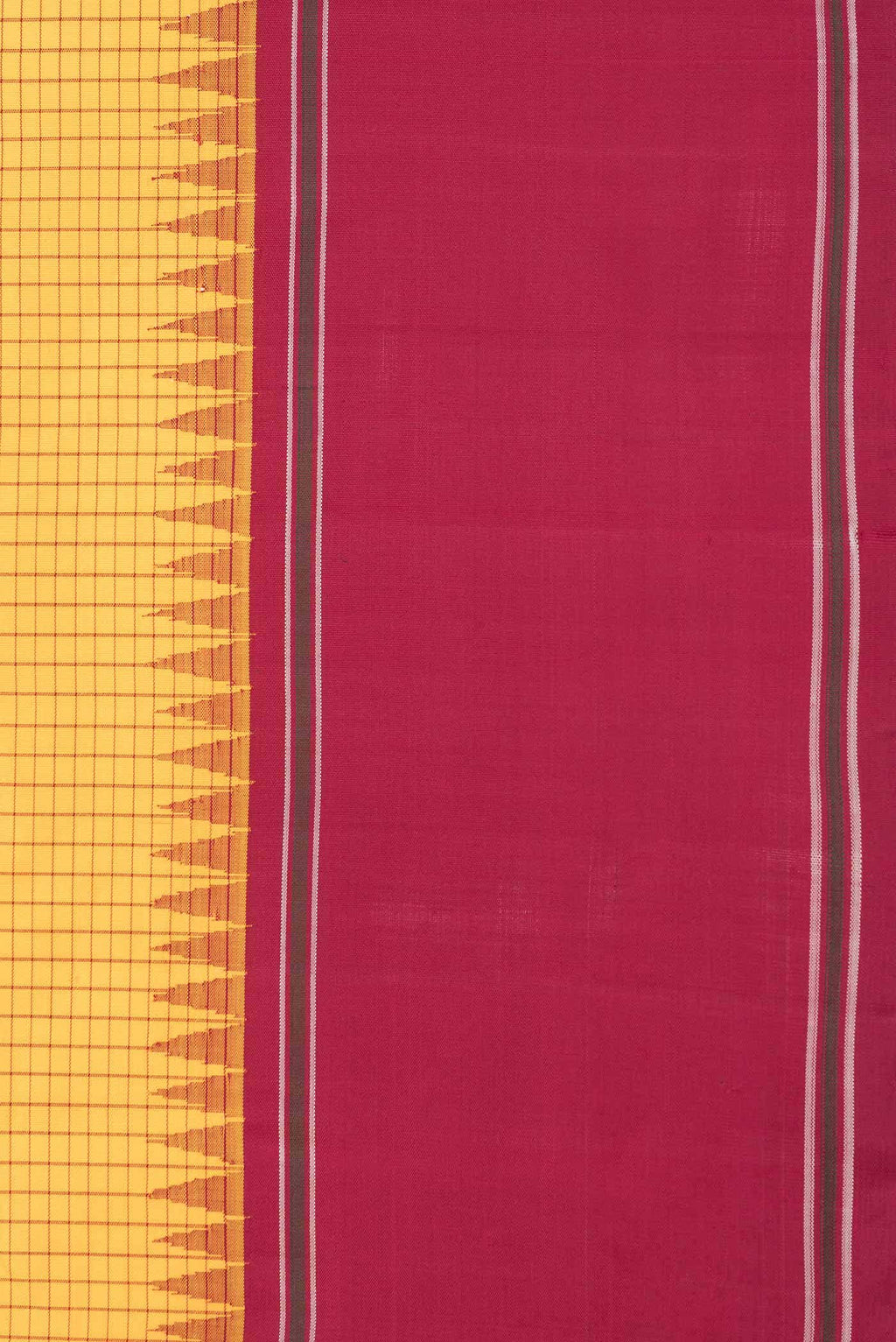 Yellow Dual Tone Kanchipuram Silk Saree