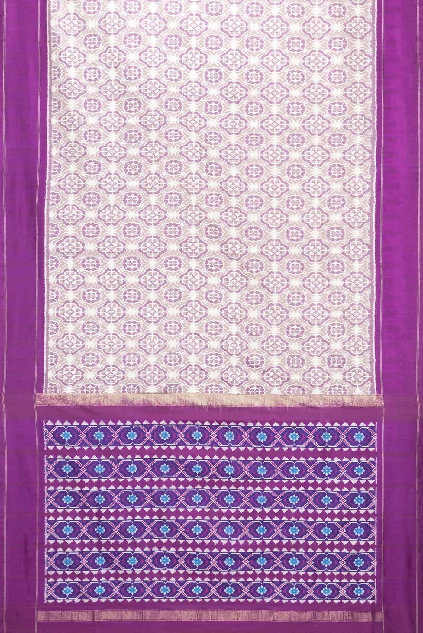 Beige Double Ikat Saree